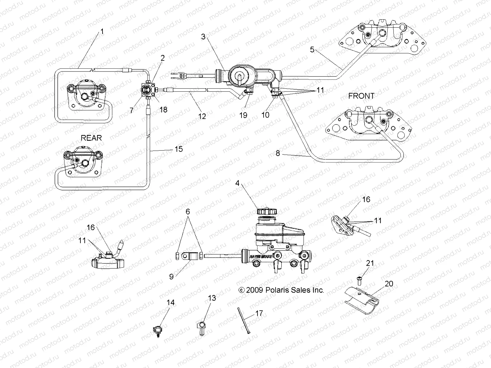 BRAKES | BRAKES, LINES and MASTER CYLINDER - R10TH50AG/AR (49RGRBRAKELINES105004X4)