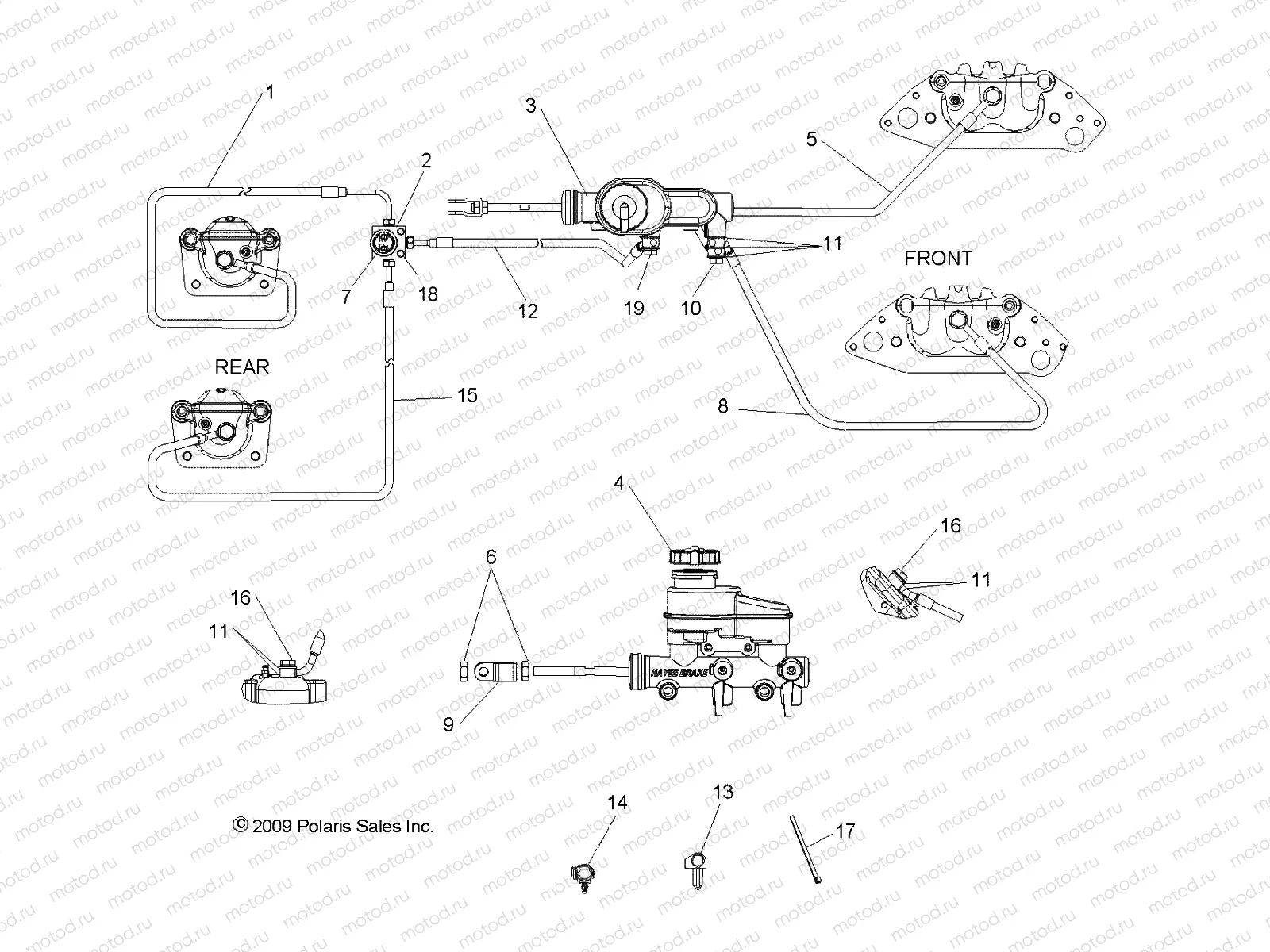 BRAKES | BRAKES, LINES and MASTER CYLINDER - R10TH76/TY76 ALL OPTIONS (49RGRBRAKELINES108004X4)