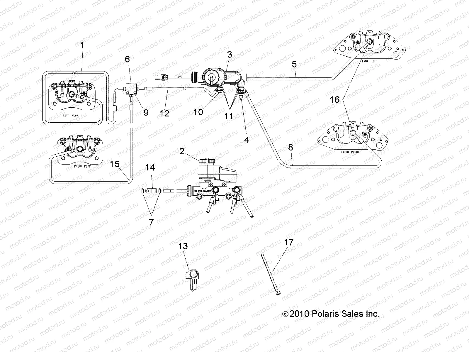 BRAKES | BRAKES, LINES and MASTER CYLINDER - R11HR76AG/AR (49RGRBRAKELINES116X6)