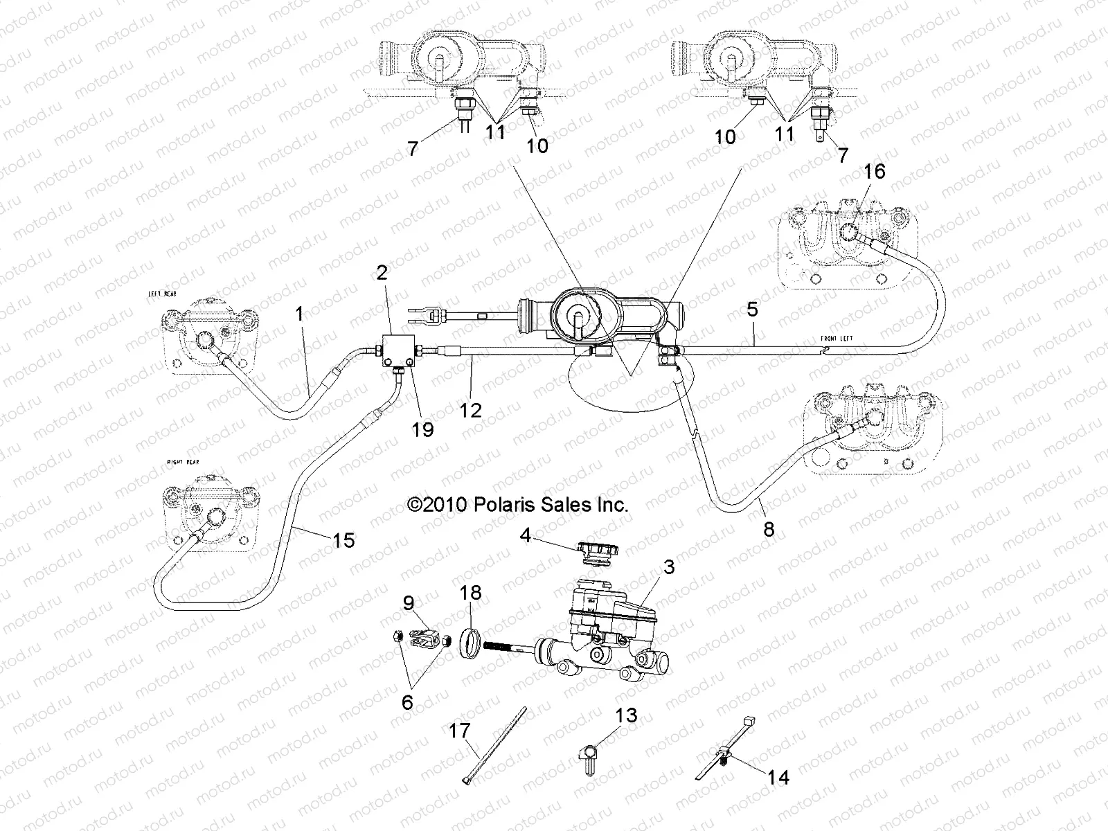 BRAKES | BRAKES, LINES and MASTER CYLINDER - R11RH45AG/AH/AR (49RGRBRAKELINES11400)