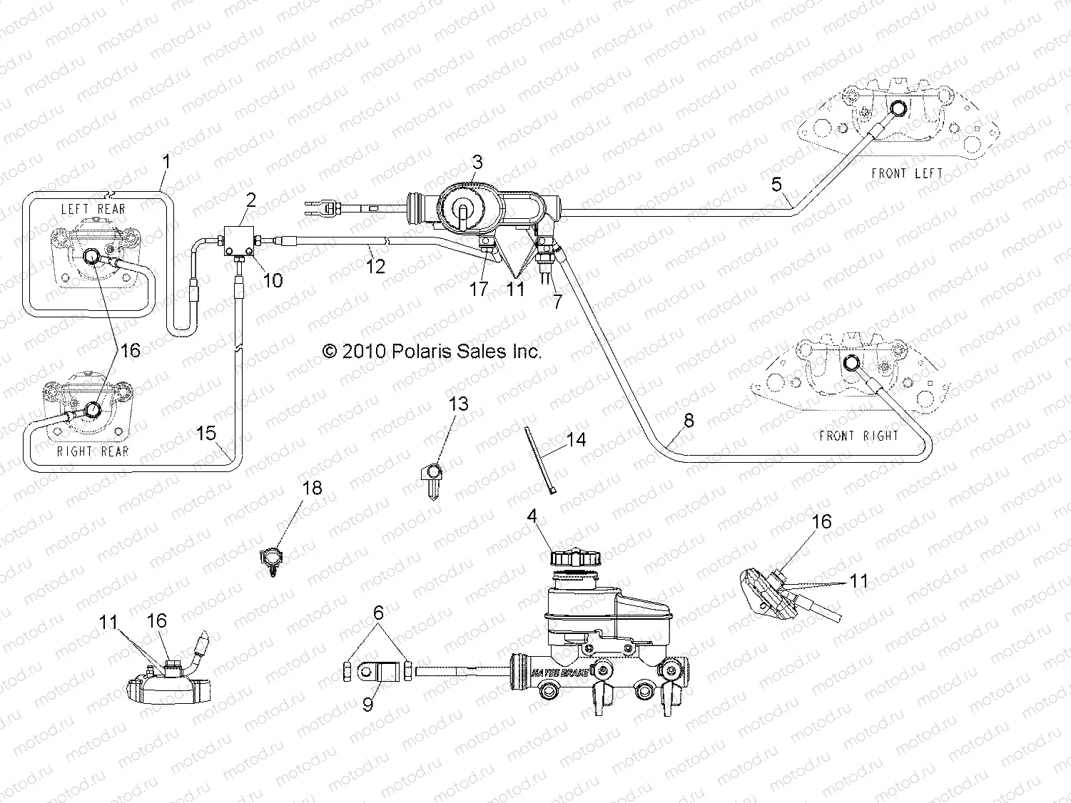 BRAKES | BRAKES, LINES and MASTER CYLINDER - R11TH90DG (49RGRBRAKELINES11900D)
