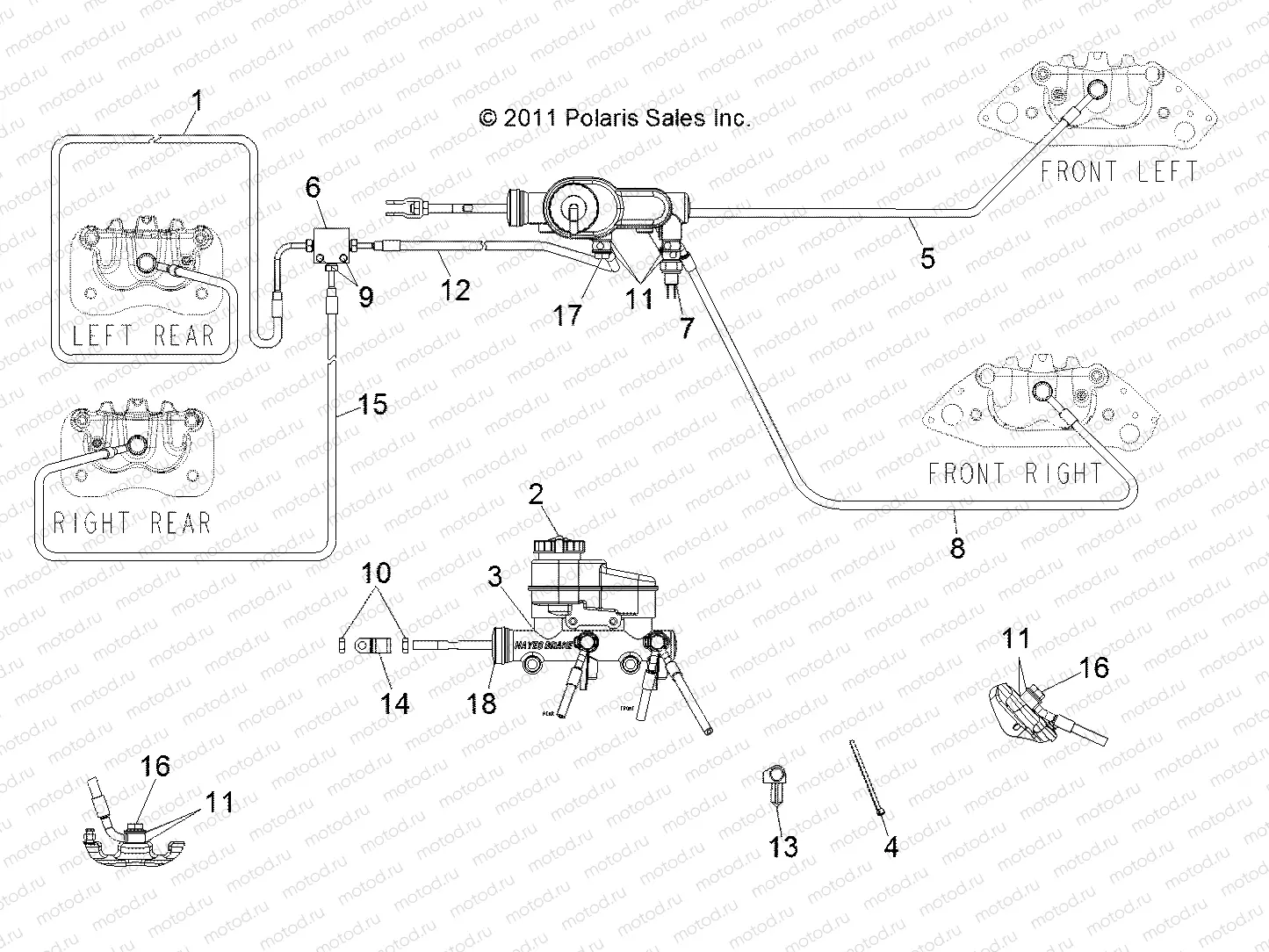 BRAKES | BRAKES, LINES and MASTER CYLINDER - R12WH90DG (49RGRBRAKELINES12DCREW)