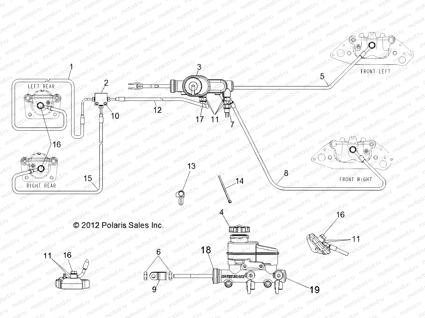 BRAKES | BRAKES, LINES and MASTER CYLINDER - R13TH76/7E ALL OPTIONS (49RGRBRAKELINES13800EFI)