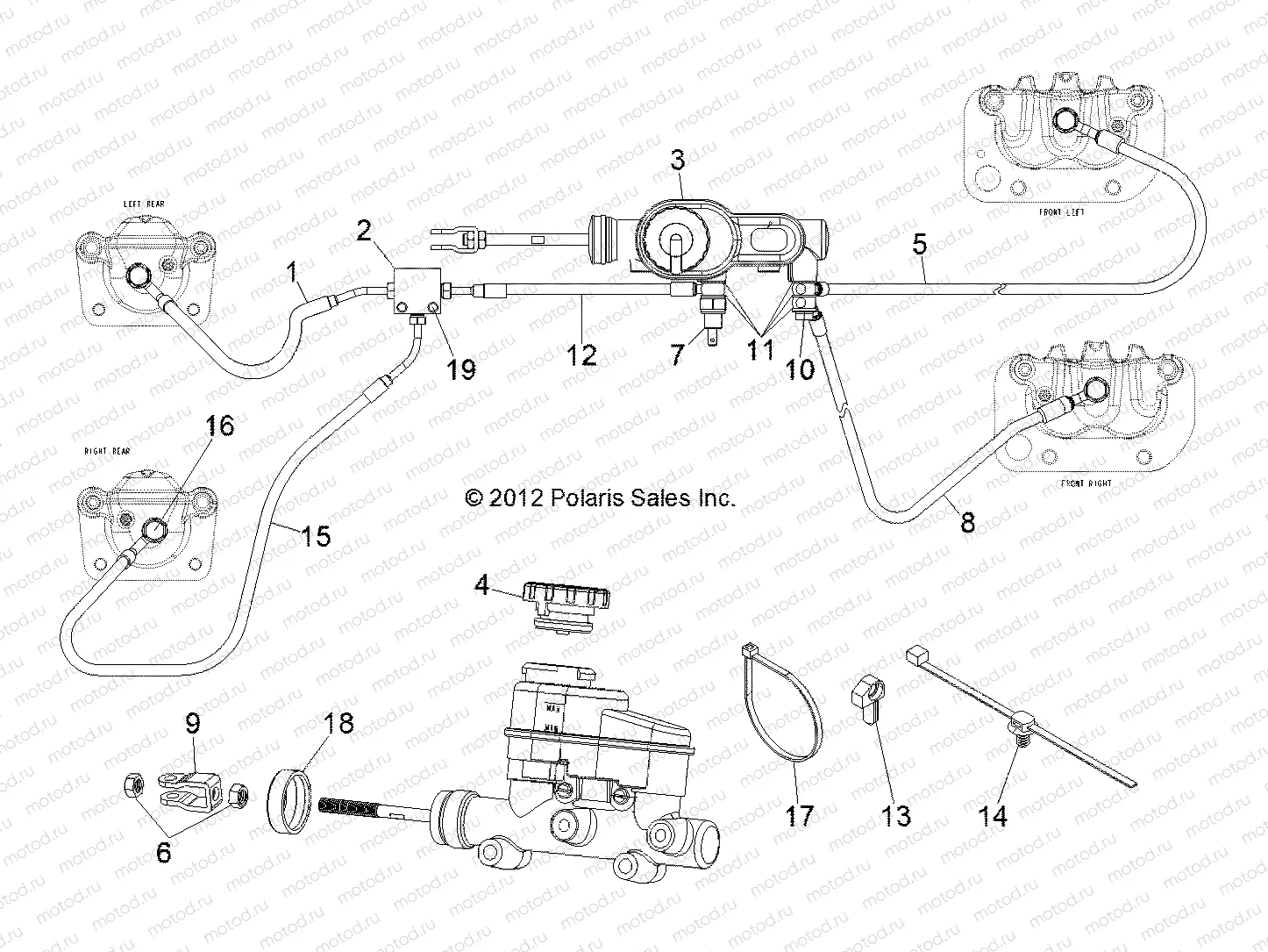 BRAKES | BRAKES, LINES and MASTER CYLINDER - R13WH50AG/AH/AR/AX (49RGRBRAKELINES13500CREW)