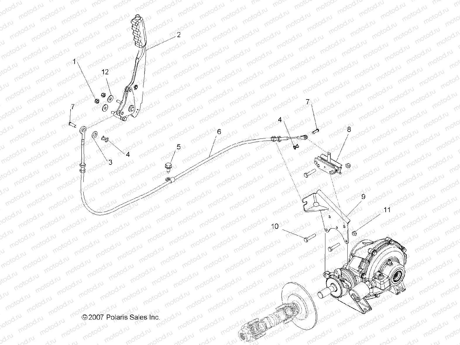 BRAKES | BRAKES, PARK BRAKE ASM. - R08RH50AF/AR/AT (49RGRBRAKEPARK08500EFI)