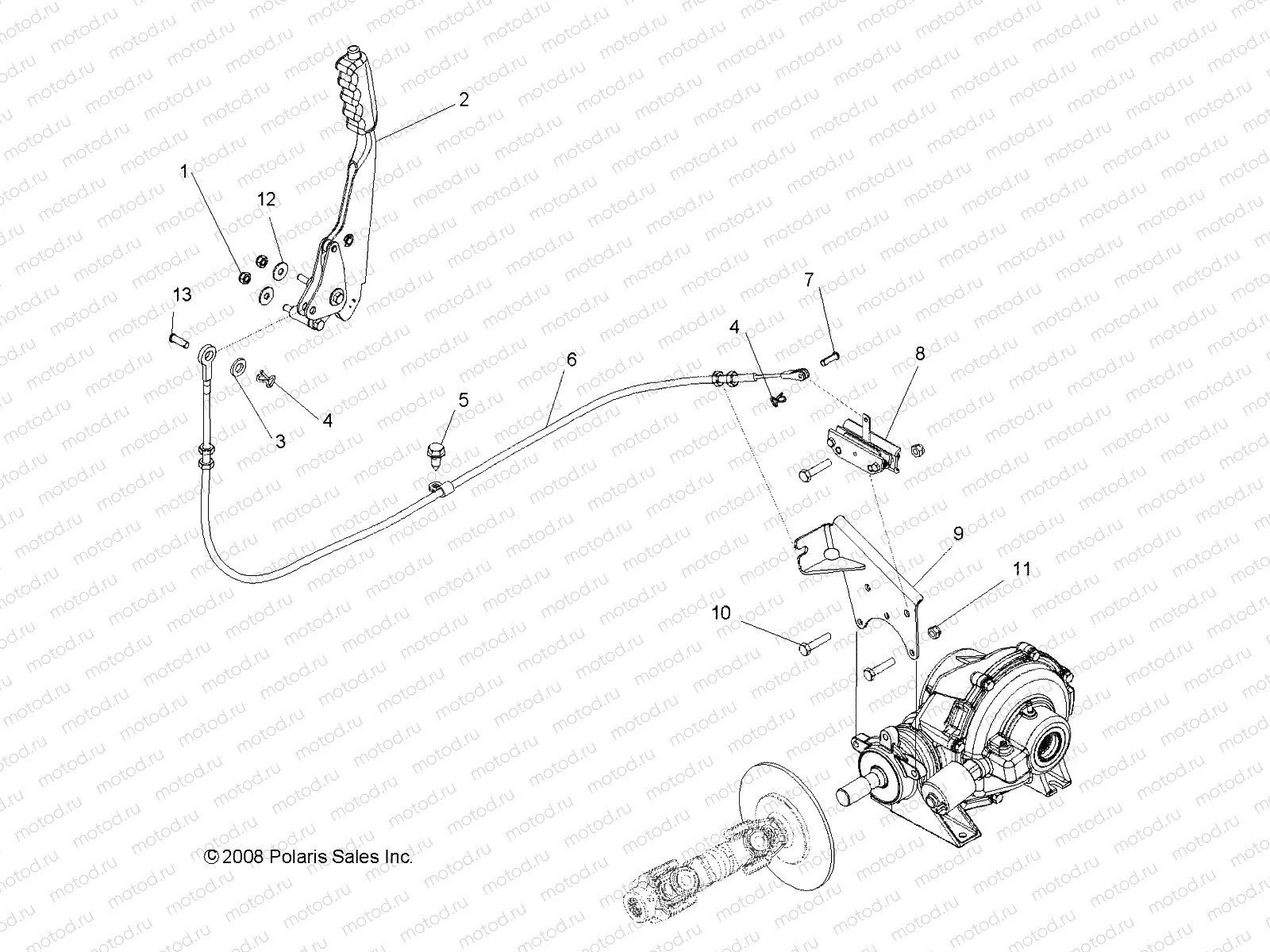 BRAKES | BRAKES, PARK BRAKE ASM. - R09RB50AF (49RGRBRAKEPARK095002X4)