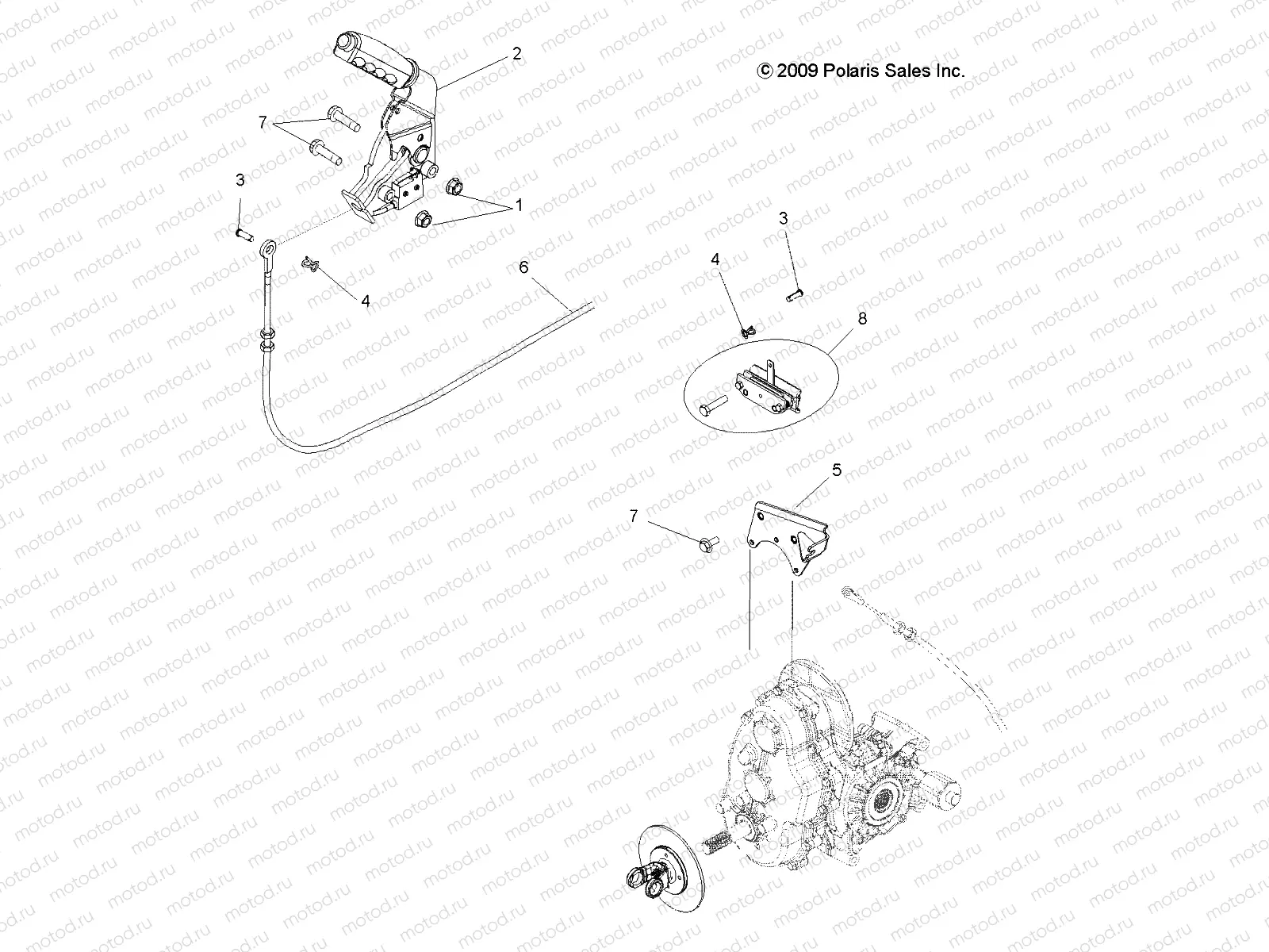 BRAKES | BRAKES, PARK BRAKE ASM. - R10RC08GA/GH/FA/FH (49LEVBRAKEPARK10SDW)