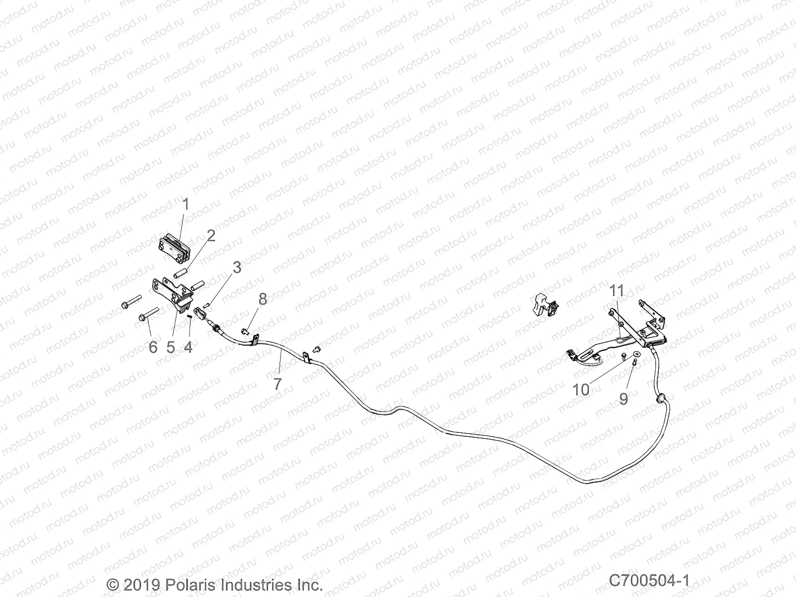 BRAKES | BRAKES, PARKING BRAKE, CABLE - D22P4ED4B4/FD4B4 (C700504-1)