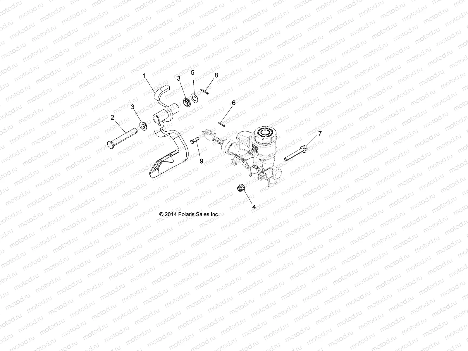 BRAKES | BRAKES, PEDAL AND MASTER CYLINDER MOUNTING - A16DAE87AL (49ATVBRAKEFOOT14SP325)