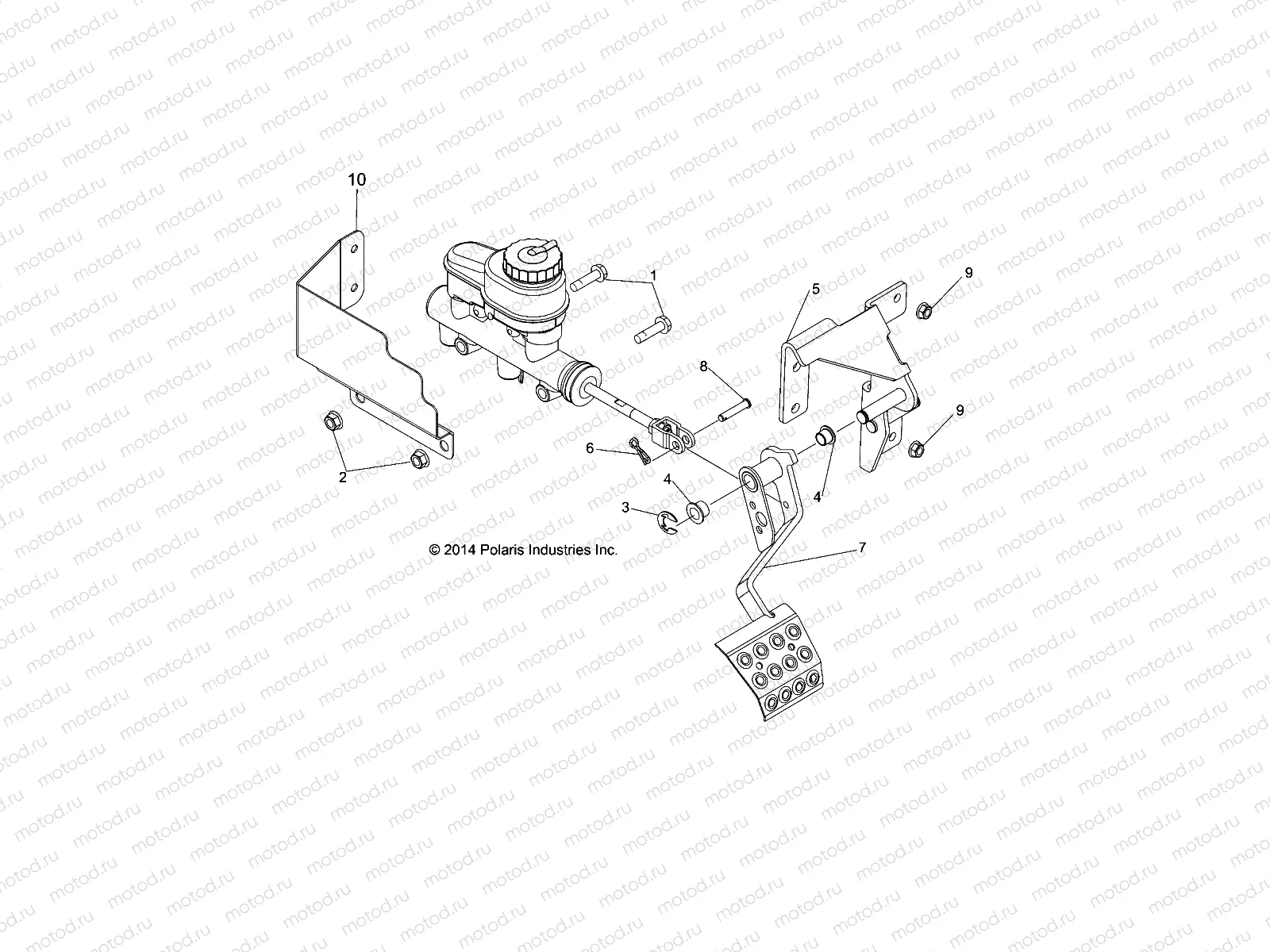 BRAKES | BRAKES, PEDAL and MASTER CYLINDER MOUNTING - R14WH9EMD (49RMVBRAKEFOOT14HIP)