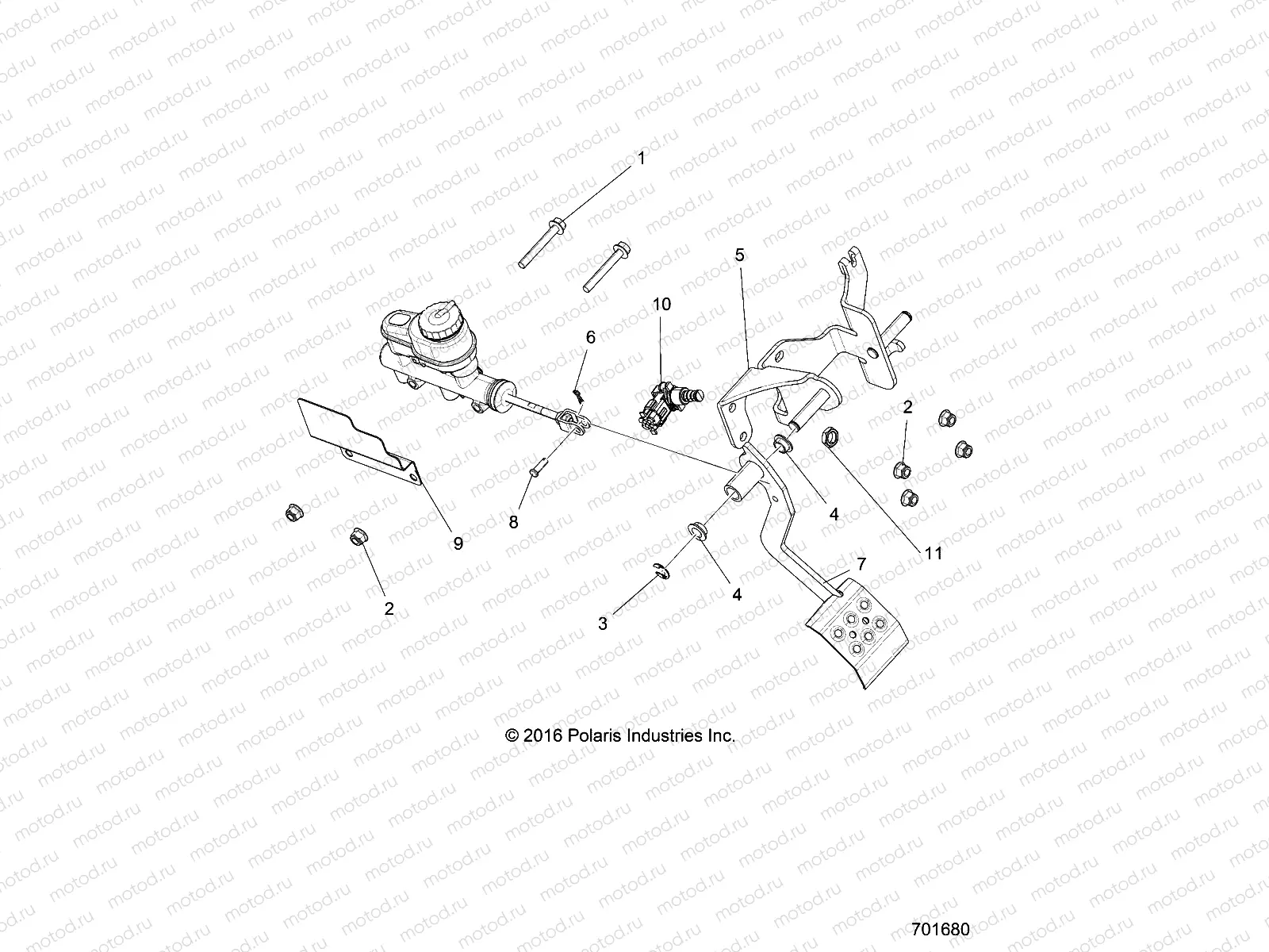 BRAKES | BRAKES, PEDAL and MASTER CYLINDER MOUNTING - R17RTED1F1/SD1C1 (701680)