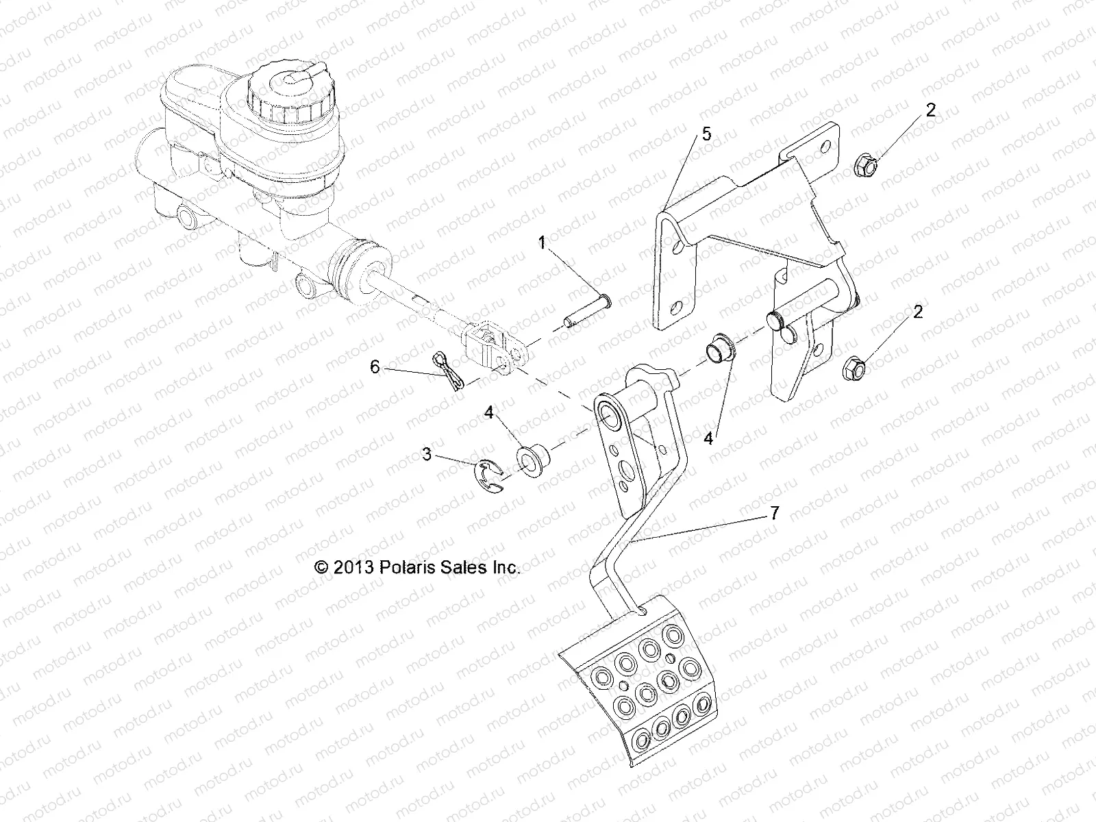 BRAKES | BRAKES, PEDAL and MASTER CYLINDER MOUNTING - R18RV_99 ALL OPTIONS (49RGRBRAKEFOOT14CREW)