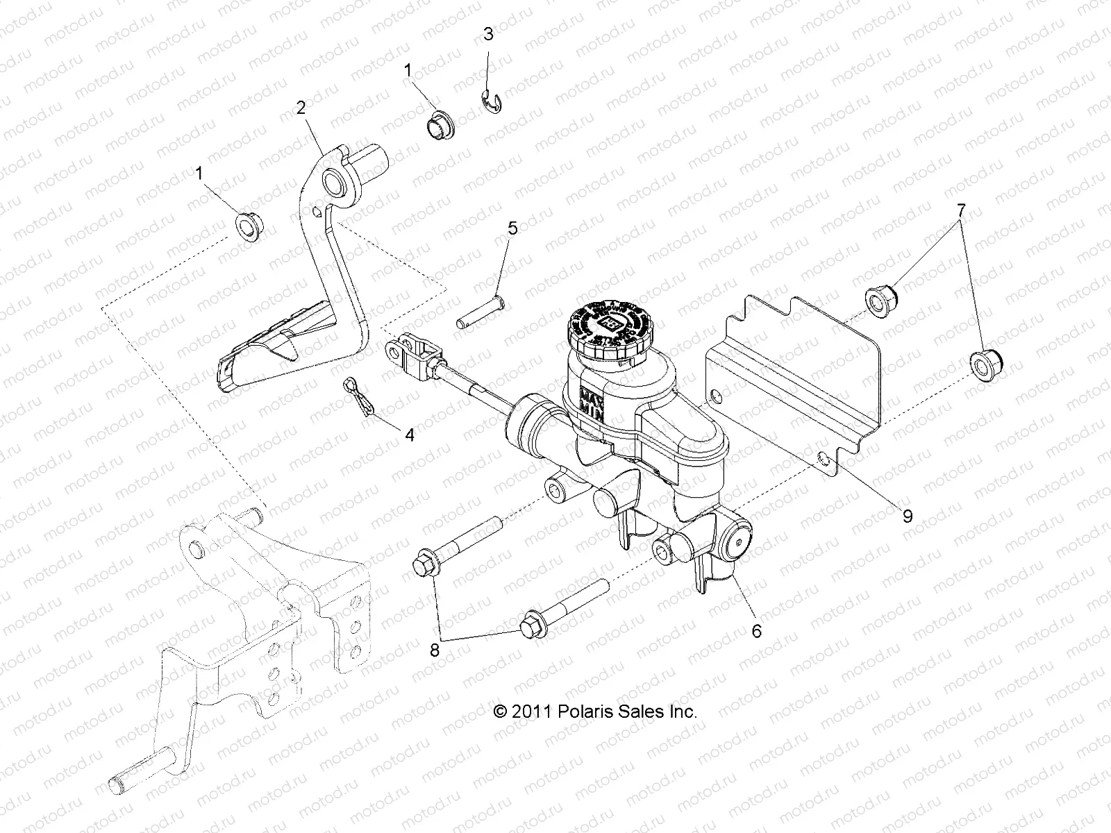 BRAKES | BRAKES, PEDAL and MASTER CYLINDER - R13JT9EFX (49RGRBRAKEFOOT12RZRXP900)