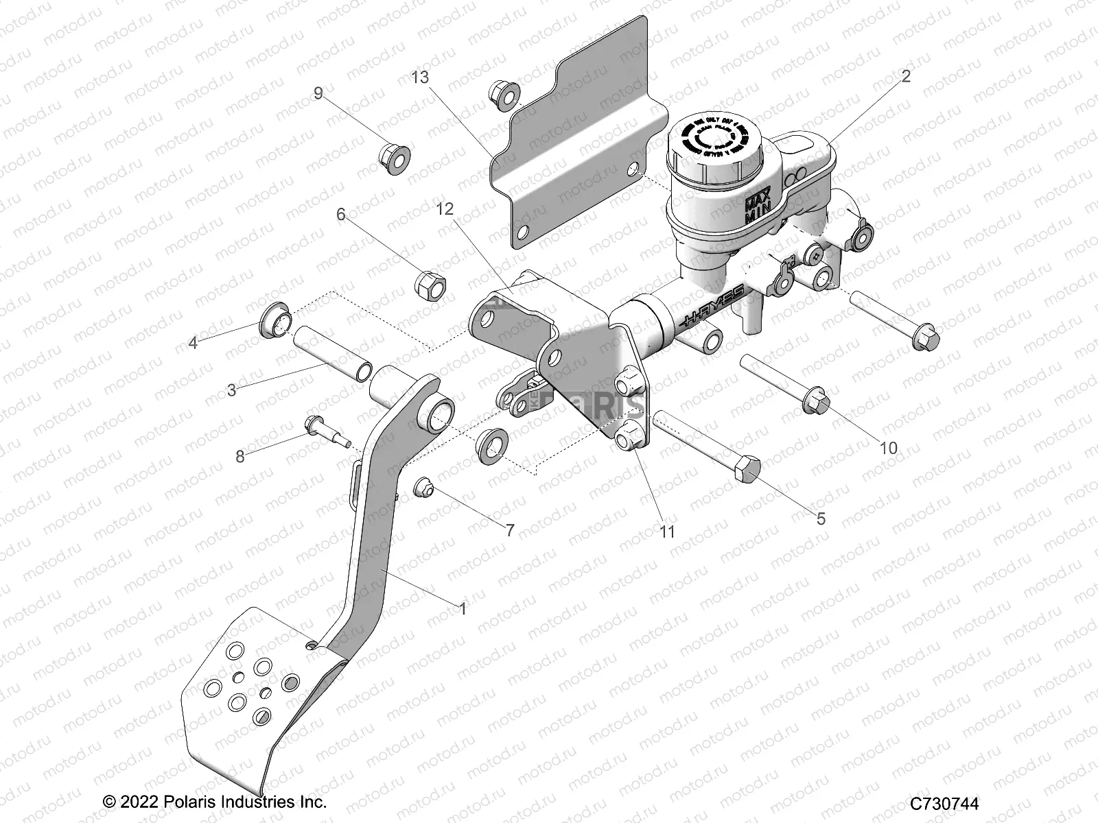 BRAKES | BRAKES, PEDAL AND MASTER CYLINDER - R23CCA57A1/A7 (C730744)