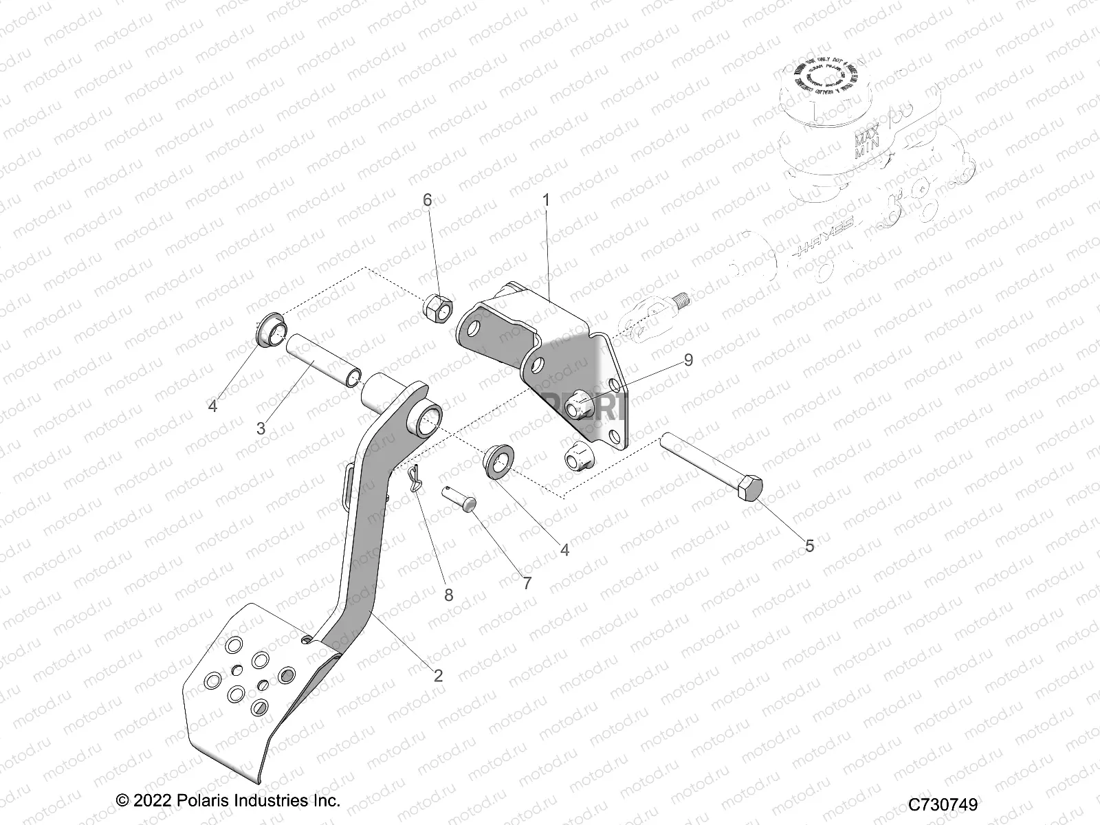 BRAKES | BRAKES, PEDAL AND MASTER CYLINDER - R23CDA57A1 (C730749)