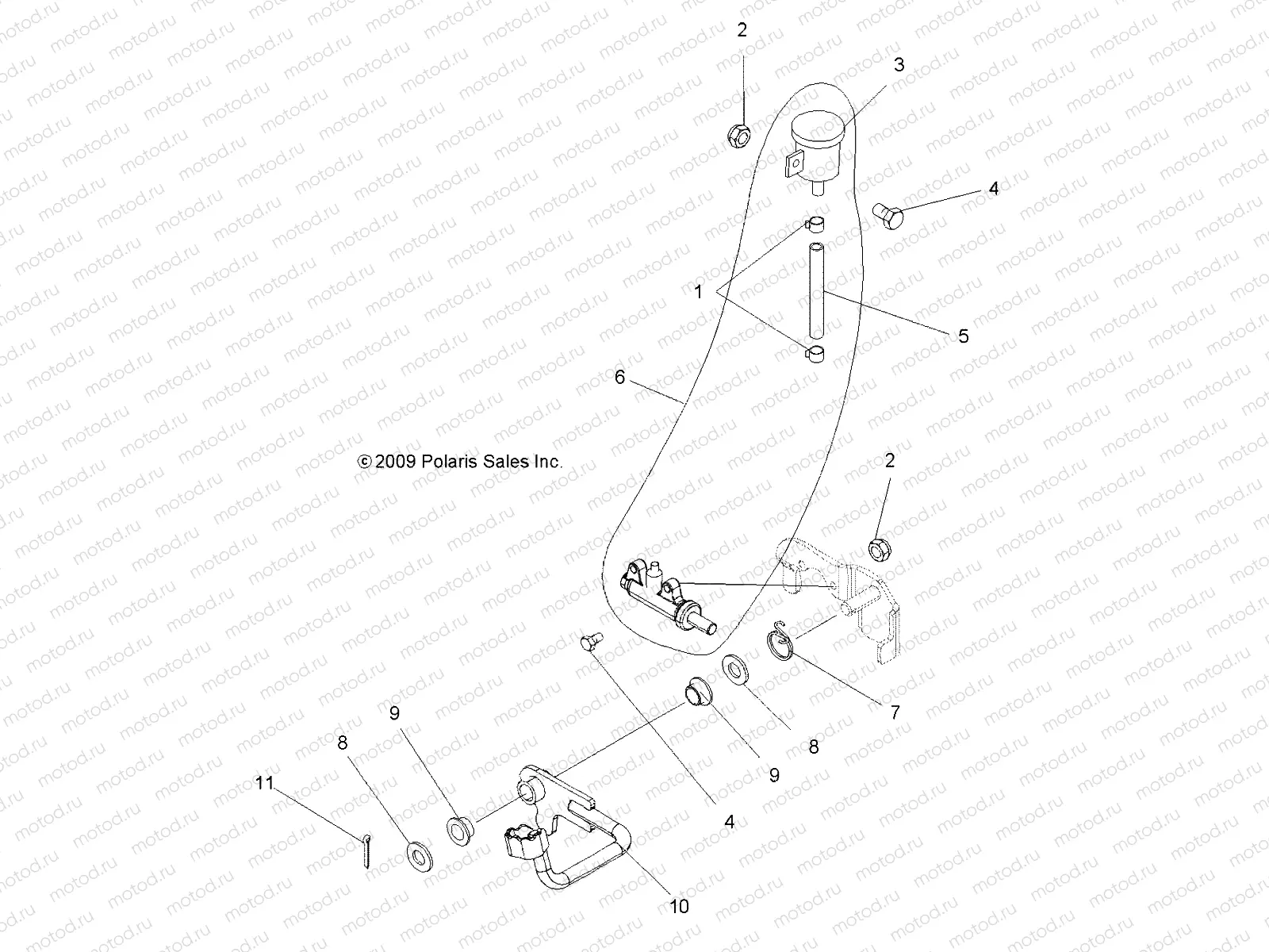 BRAKES | BRAKES, PEDAL and REAR MASTER CYLINDER - A10MH50AJ/AX/AZ (49ATVBRAKEFOOT10SP500)
