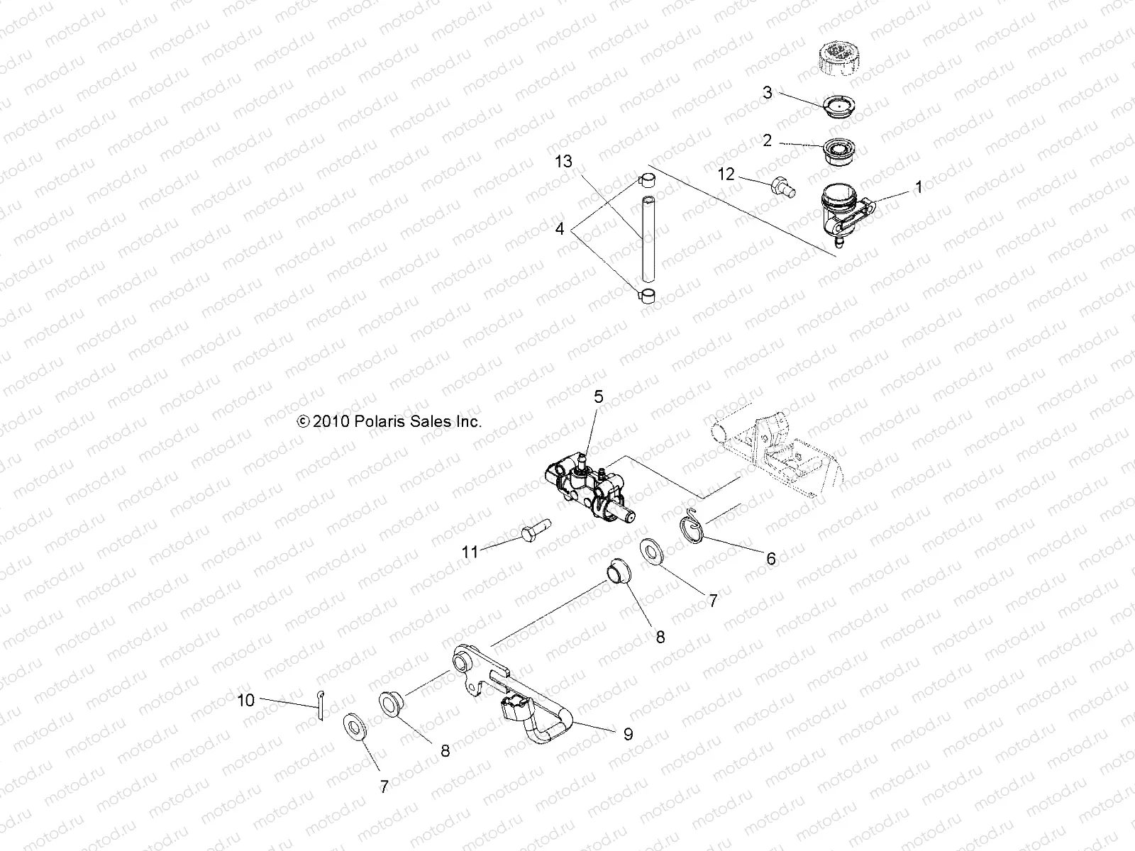 BRAKES | BRAKES, PEDAL and REAR MASTER CYLINDER - A12DH50AX/AZ (49ATVBRAKERR11SP500TRG)