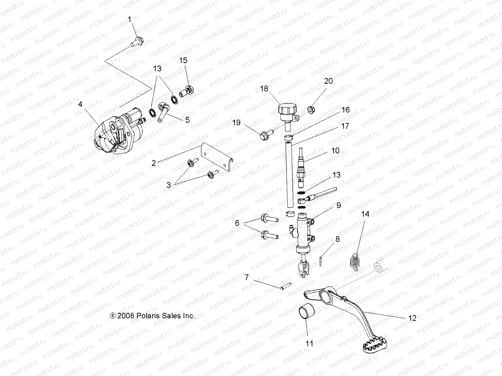 BRAKES | BRAKES, REAR BRAKE - A09GJ45AA (49ATVBRAKERR09OUT450)