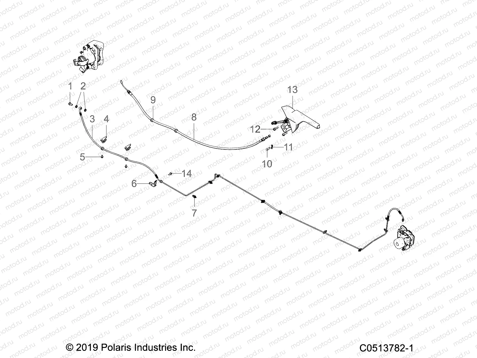 BRAKES | BRAKES, REAR BRAKE LINE and PARK BRAKE - T21AAPHD/RHB/SHD/THD ALL OPTIONS (C0513782-1)