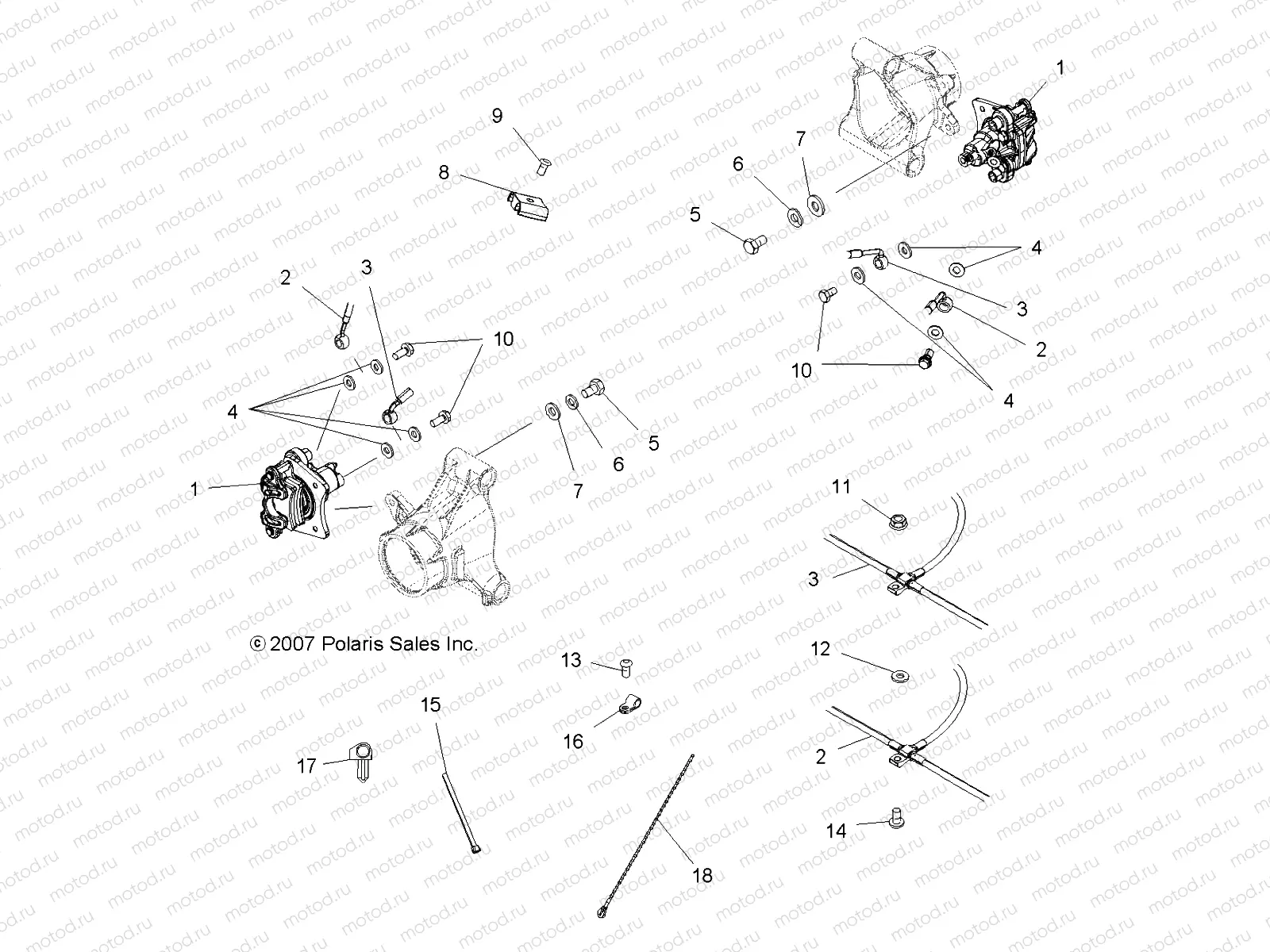 BRAKES | BRAKES, REAR BRAKE LINES - A08DN50EA (49ATVBRAKELINERR08SPTRG500QD)