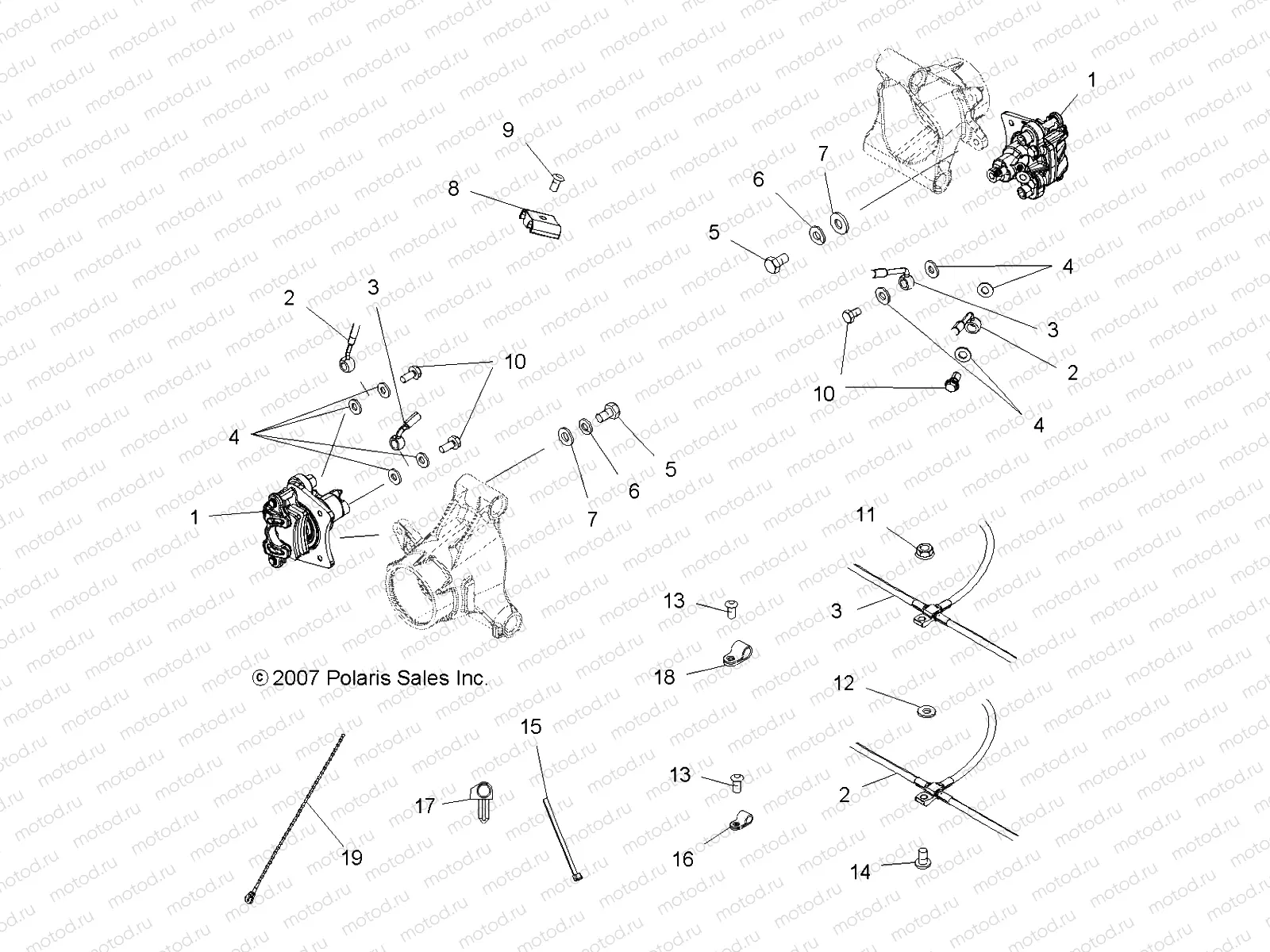 BRAKES | BRAKES, REAR BRAKE LINES - A08DN76FC (49ATVBRAKELINERR08SPTRG800I)
