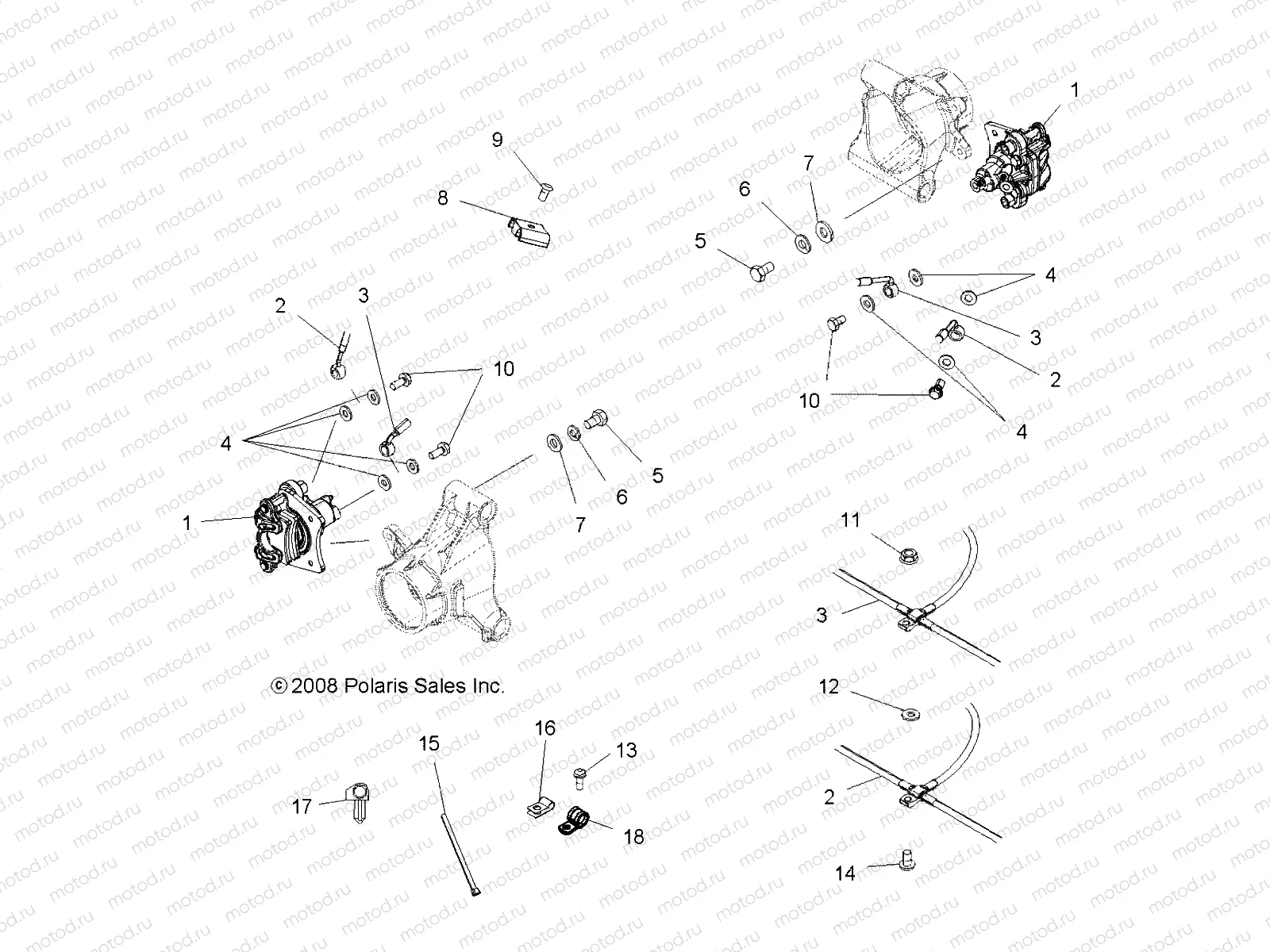 BRAKES | BRAKES, REAR BRAKE LINES - A09DN50EA (49ATVBRAKELINERR09SP500TRGQD)