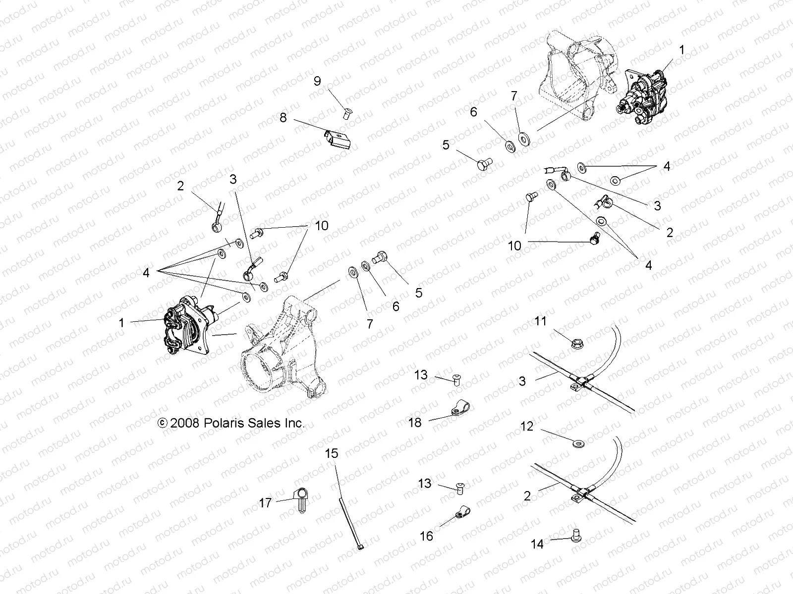 BRAKES | BRAKES, REAR BRAKE LINES - A09DN76FC (49ATVBRAKELINERR09SPTRG800I)