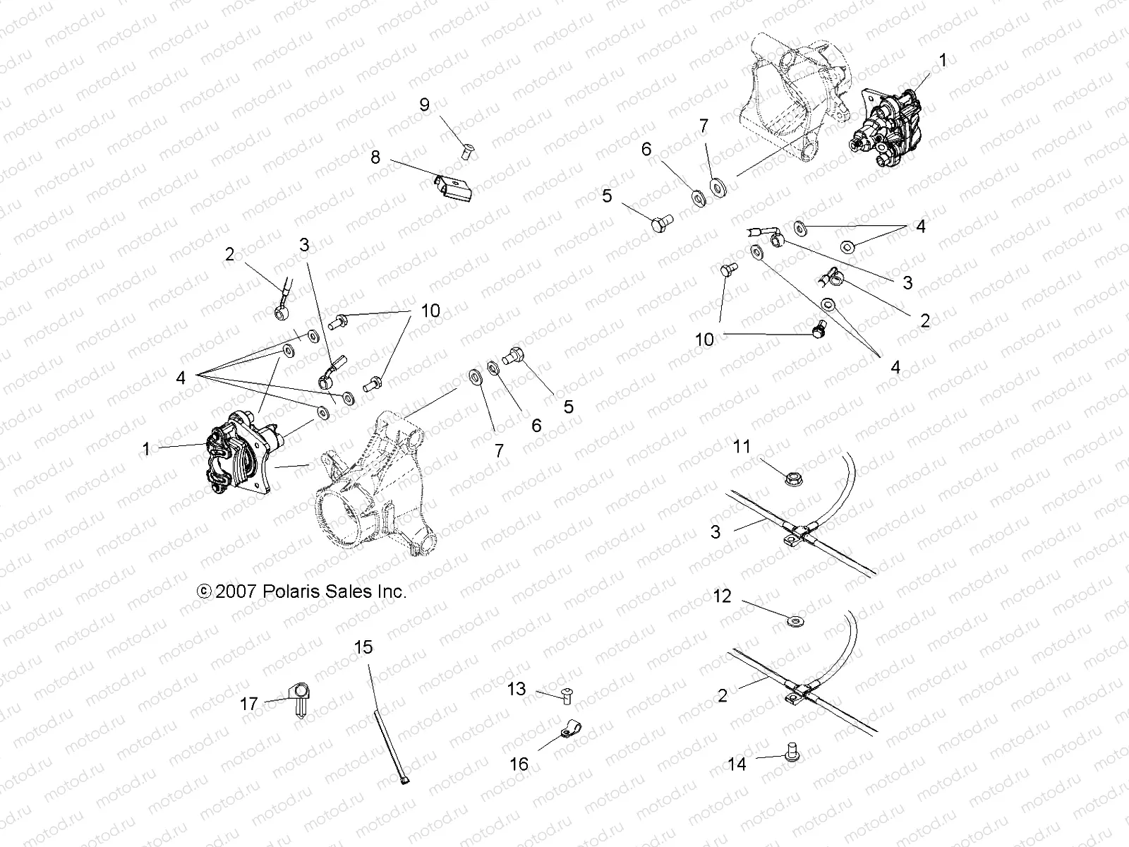 BRAKES | BRAKES, REAR BRAKE LINES - A09TN50EA (49ATVBRAKERR08X2500QUAD)