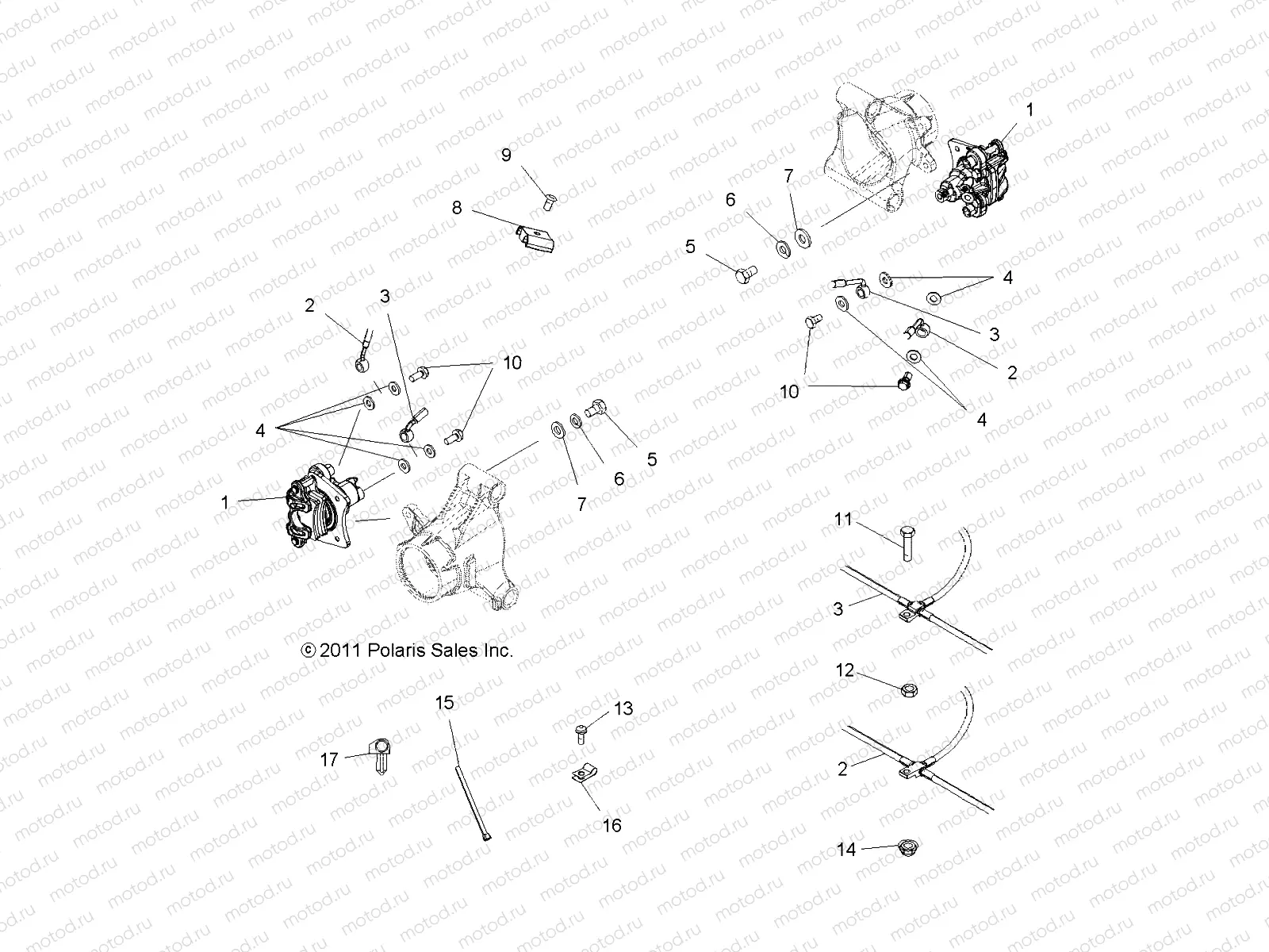BRAKES | BRAKES, REAR BRAKE LINES - A11DH50FX (49ATVBRAKELINERR11SP500TRGI)