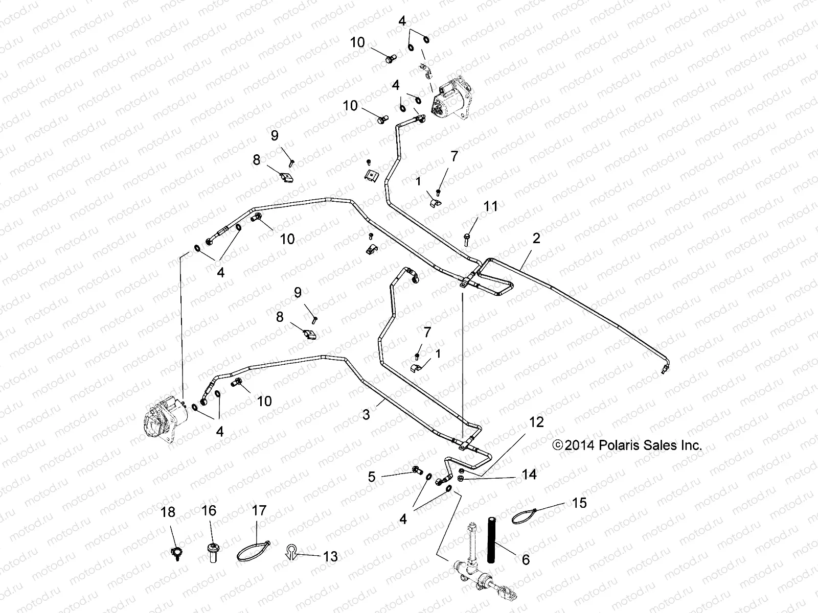 BRAKES | BRAKES, REAR BRAKE LINES - A15SWE57FA (49ATVBRAKELINERR15X2EU)