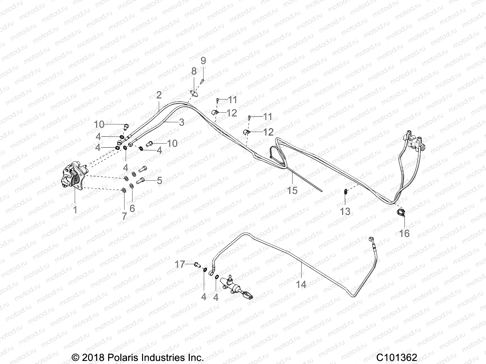 BRAKES | BRAKES, REAR BRAKE LINES - A20SEF57C1/S57C1/C2/C5/C9/CK/CY/F1/F2 (C101362)