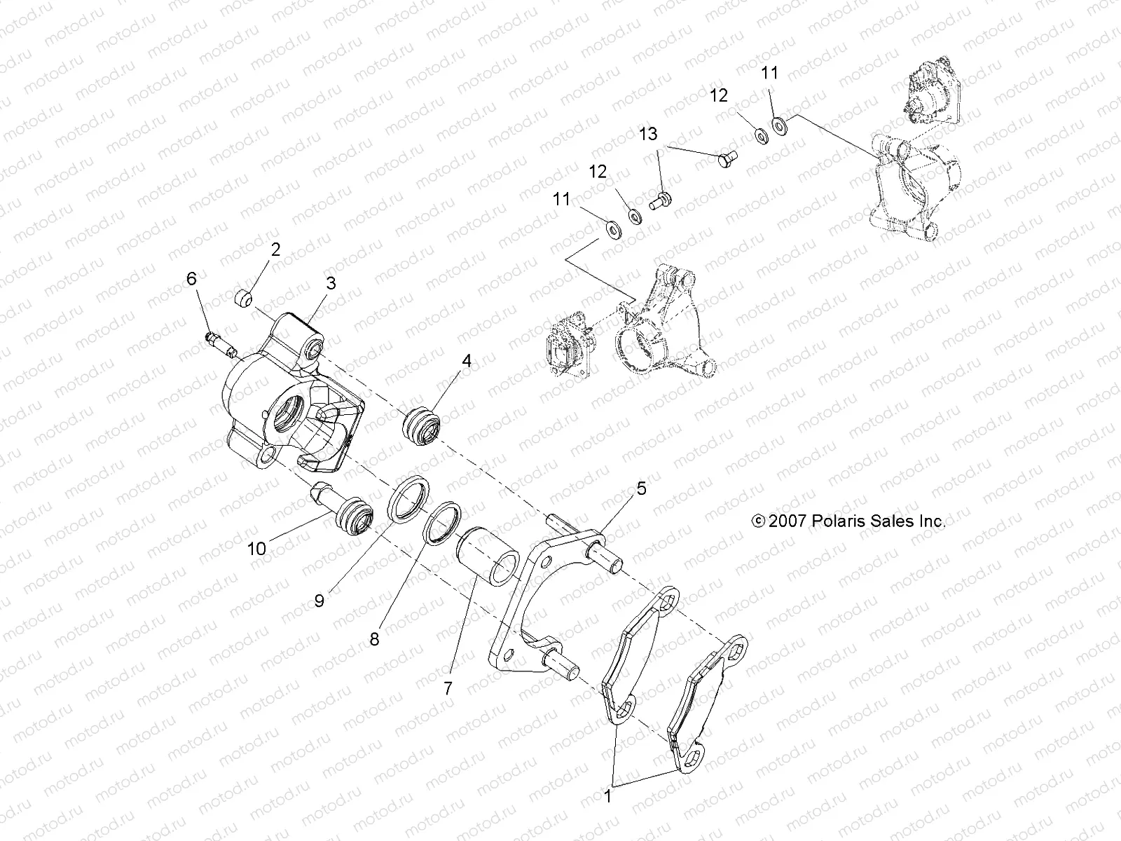 BRAKES | BRAKES, REAR CALIPER - A08DN76AF/AG/AH/AL/AJ/AS (49ATVCALIPER08SPX25)