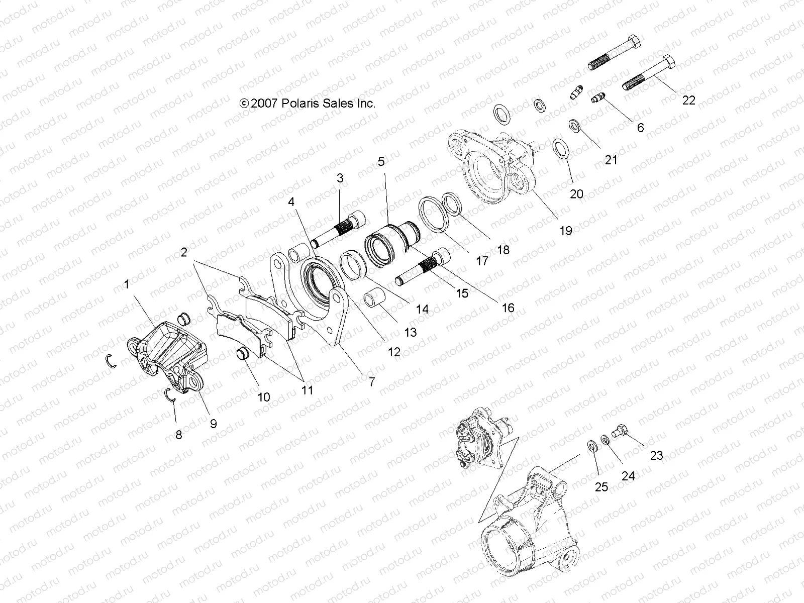 BRAKES | BRAKES, REAR CALIPER - A08MH50SS/SQ (49ATVBRAKERR08SP500)