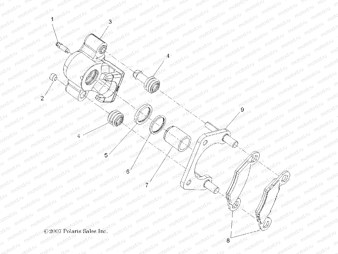 BRAKES | BRAKES, REAR CALIPER - A09GJ45AA (49ATVCALIPERRR08OUT525S)