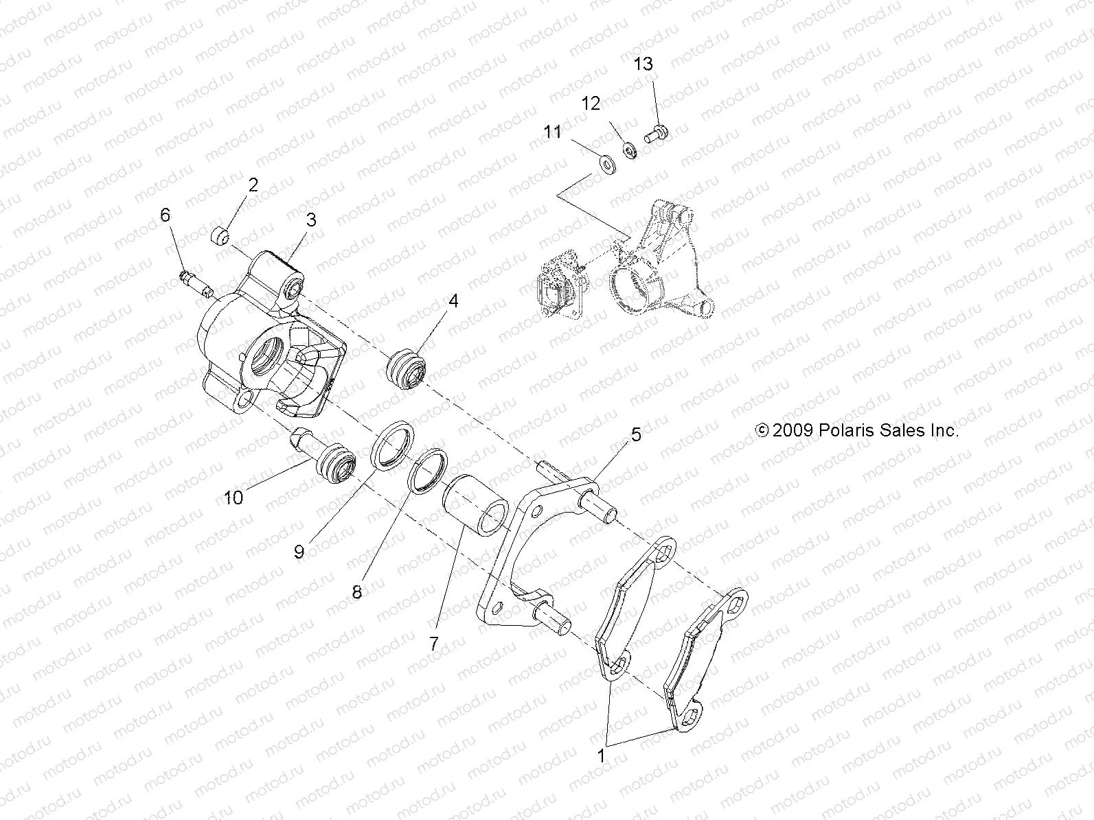 BRAKES | BRAKES, REAR CALIPER - A13DH50AX/AZ (49ATVCALIPER10SP500TRG)