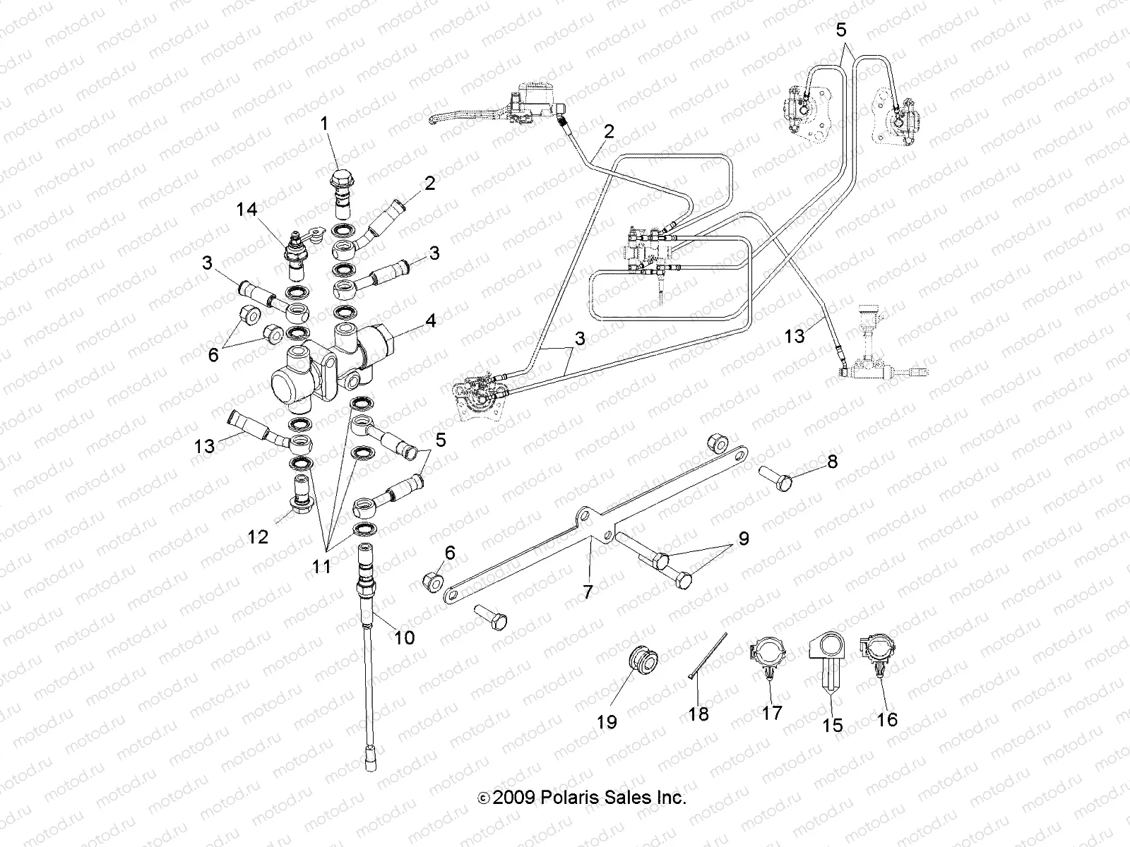 BRAKES | BRAKES, VALVE SYSTEM and LINES - A10NA32FA (49ATVBRAKELINE10BOSSI)