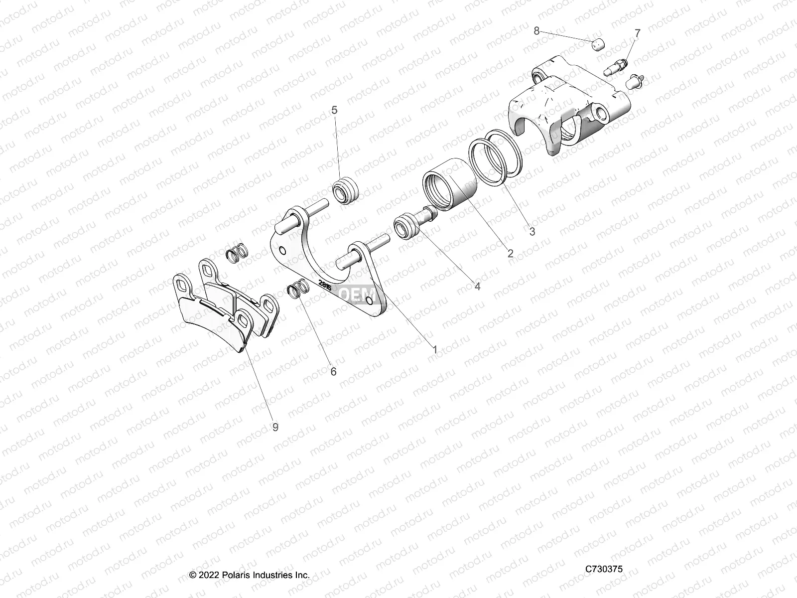 BRAKES | BRAKES,REAR CALIPER - R23RRRED4JA (C730375)