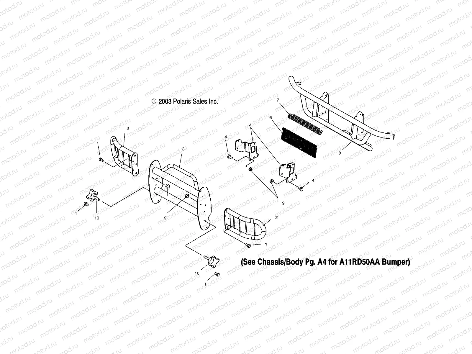 BRUSH/HEADLIGHT GUARD - A11RD50AB (4981798179E11) | BRUSH/HEADLIGHT GUARD - A11RD50AB (4981798179E11)