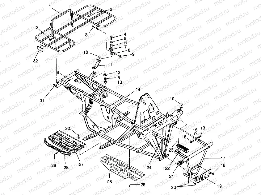 BUMPER and RACK MOUNTING Trail Boss W958527 (4930323032A007) | BUMPER and RACK MOUNTING Trail Boss W958527 (4930323032A007)