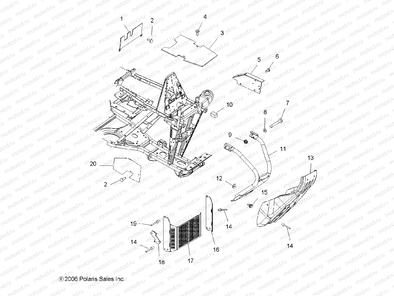 BUMPER | BUMPER, FRONT and SHIELDS - A07BA50FA (49ATVBUMPER07SCRMIN)