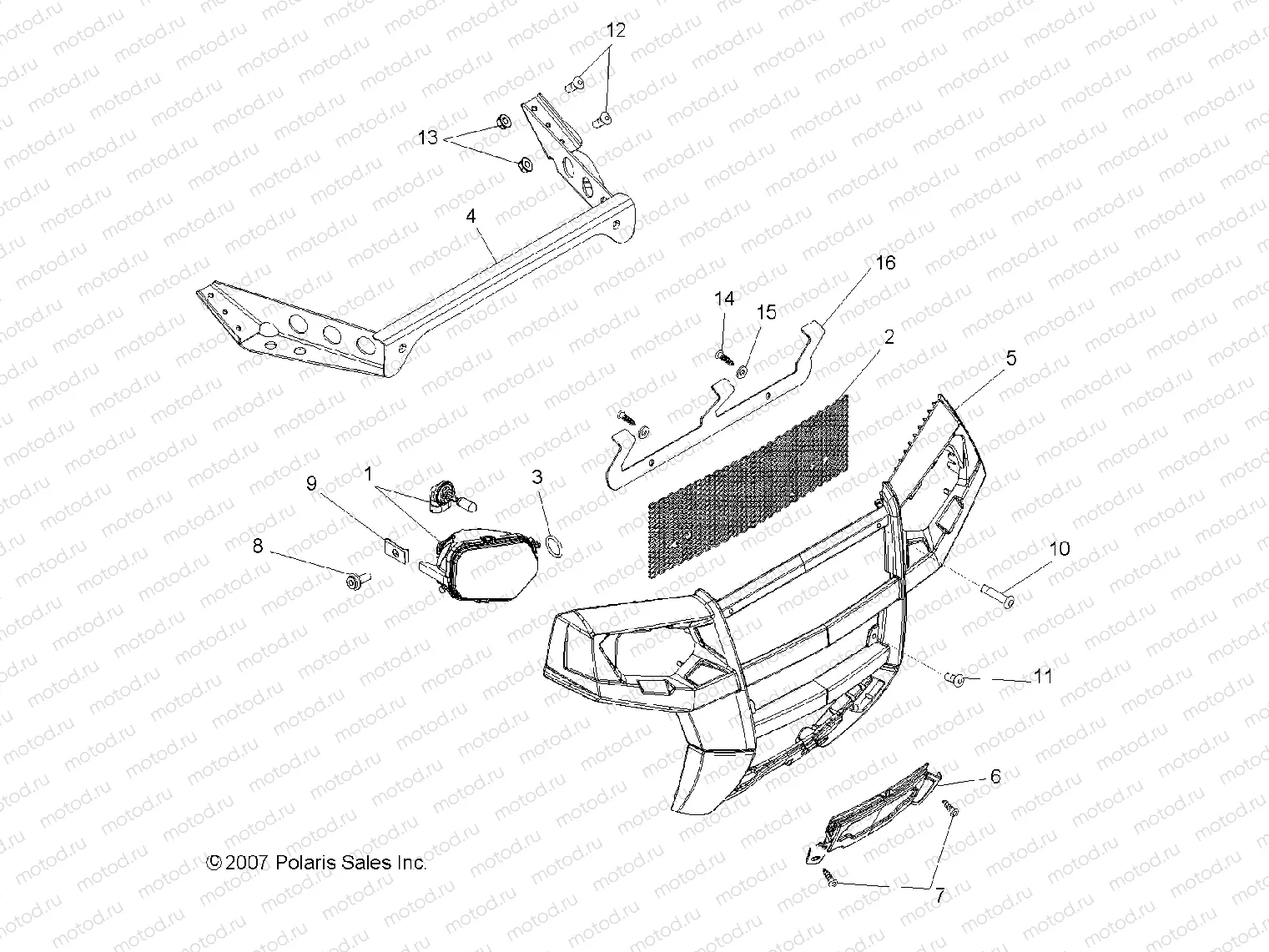 BUMPER | BUMPER, FRONT SUPPORT and HEADLIGHTS - R08VH76AD/AG (49RGRBUMPER08VISTA)