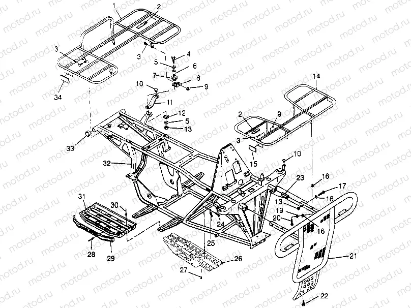 BUMPER/RACK MOUNTING  2x4 400L W957540 (4930093009A007) | BUMPER/RACK MOUNTING  2x4 400L W957540 (4930093009A007)