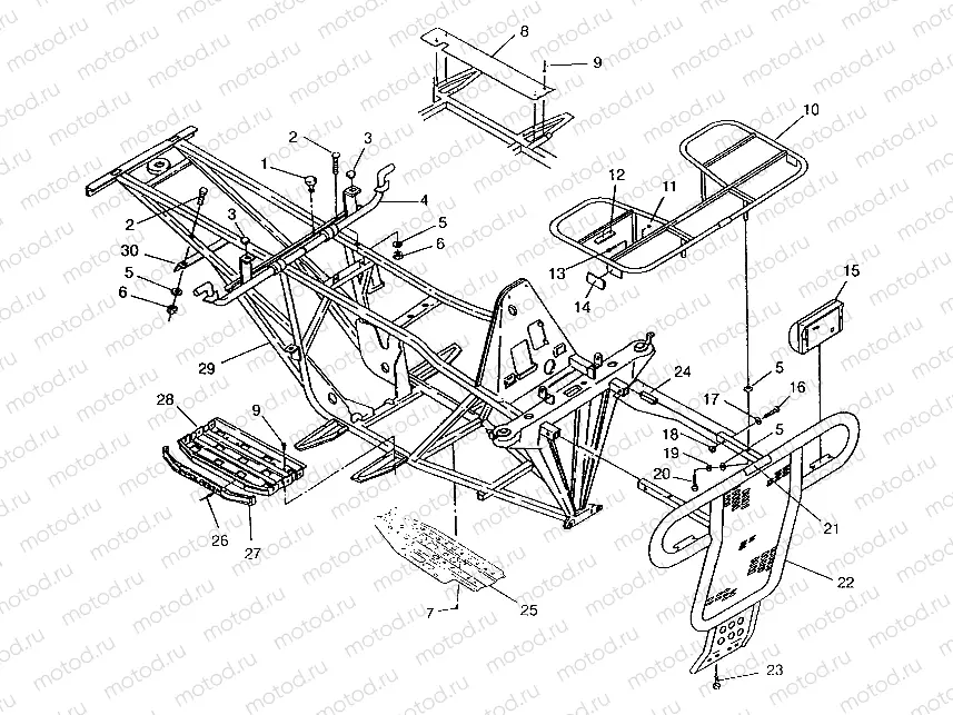 BUMPER/RACK MOUNTING 6x6 400L | BUMPER/RACK MOUNTING 6x6 400L, SWEDISH S948740 and  NORWEGIAN N948740 (4926812681003A)