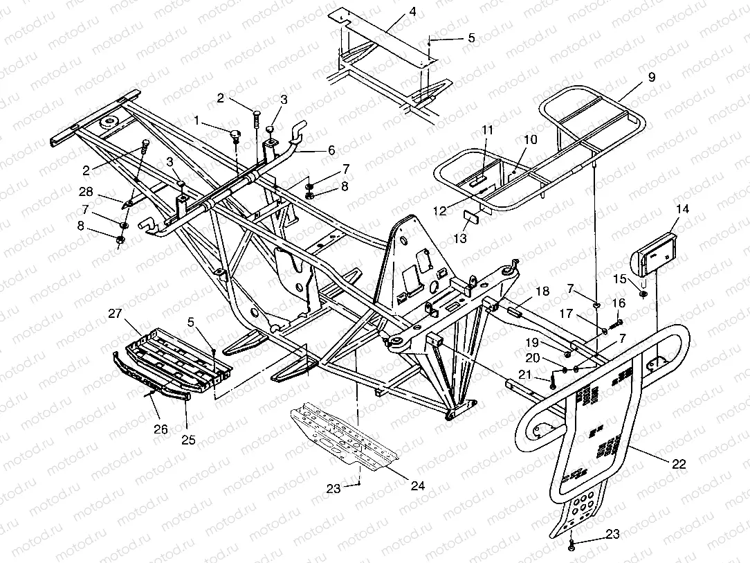 BUMPER/RACK MOUNTING 6x6 400L - U.S.  W958740 | BUMPER/RACK MOUNTING 6x6 400L - U.S.  W958740, SWEDISH S958740 and NORWEGIA (4930273027A007)