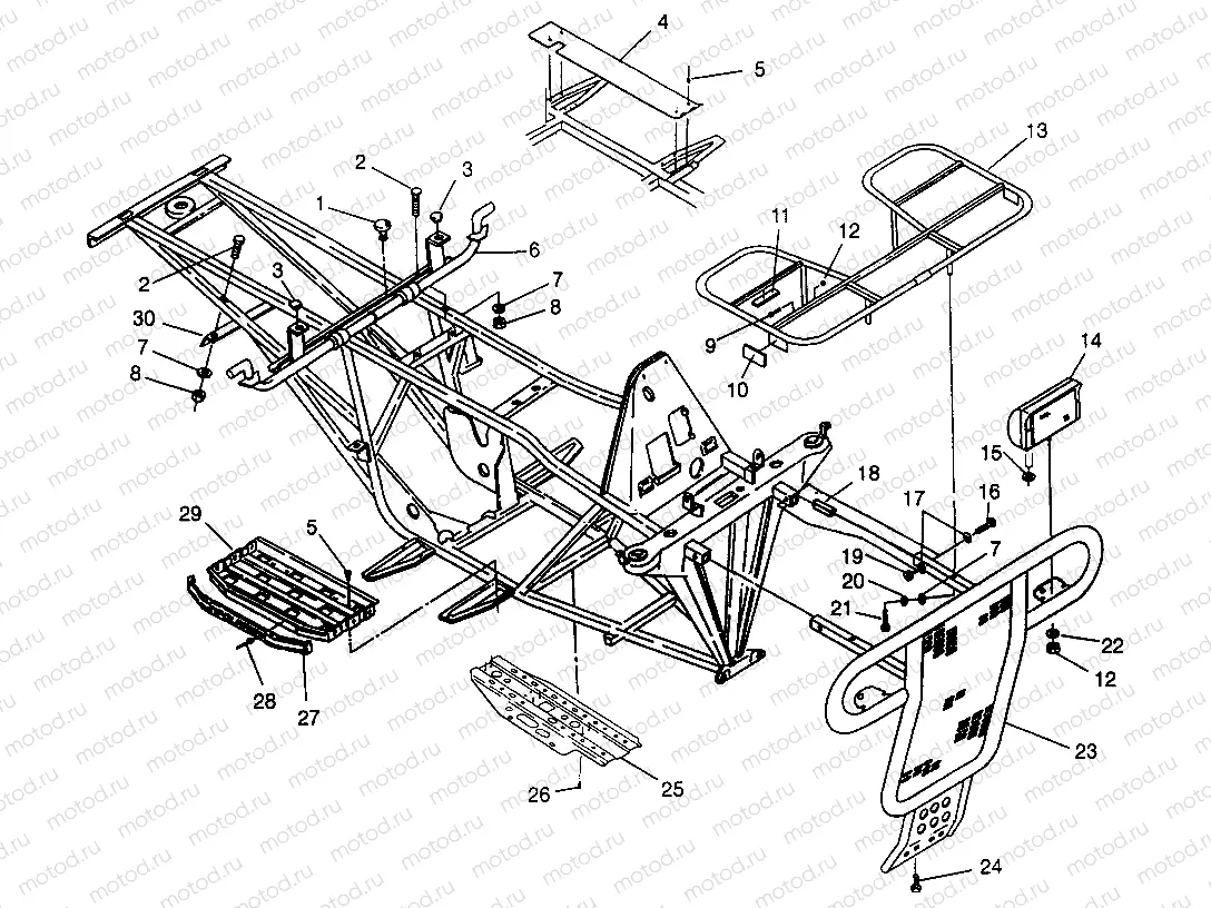 BUMPER/RACK MOUNTING 6X6 400L - W968740 and 6X6 400L Norwegian - N968740 (4935963596A007) | BUMPER/RACK MOUNTING 6X6 400L - W968740 and 6X6 400L Norwegian - N968740 (4935963596A007)