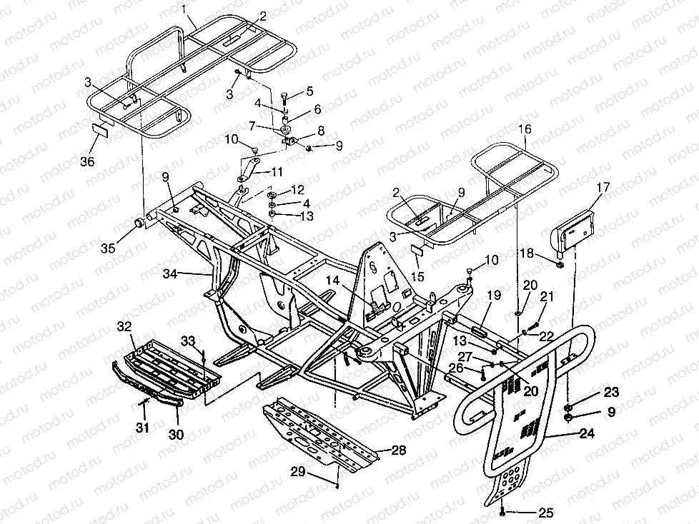 BUMPER/RACK MOUNTING Magnum 4x4 W968144 and  Swedish Magnum 4x4 S968144 (4936053605A007) | BUMPER/RACK MOUNTING Magnum 4x4 W968144 and  Swedish Magnum 4x4 S968144 (4936053605A007)