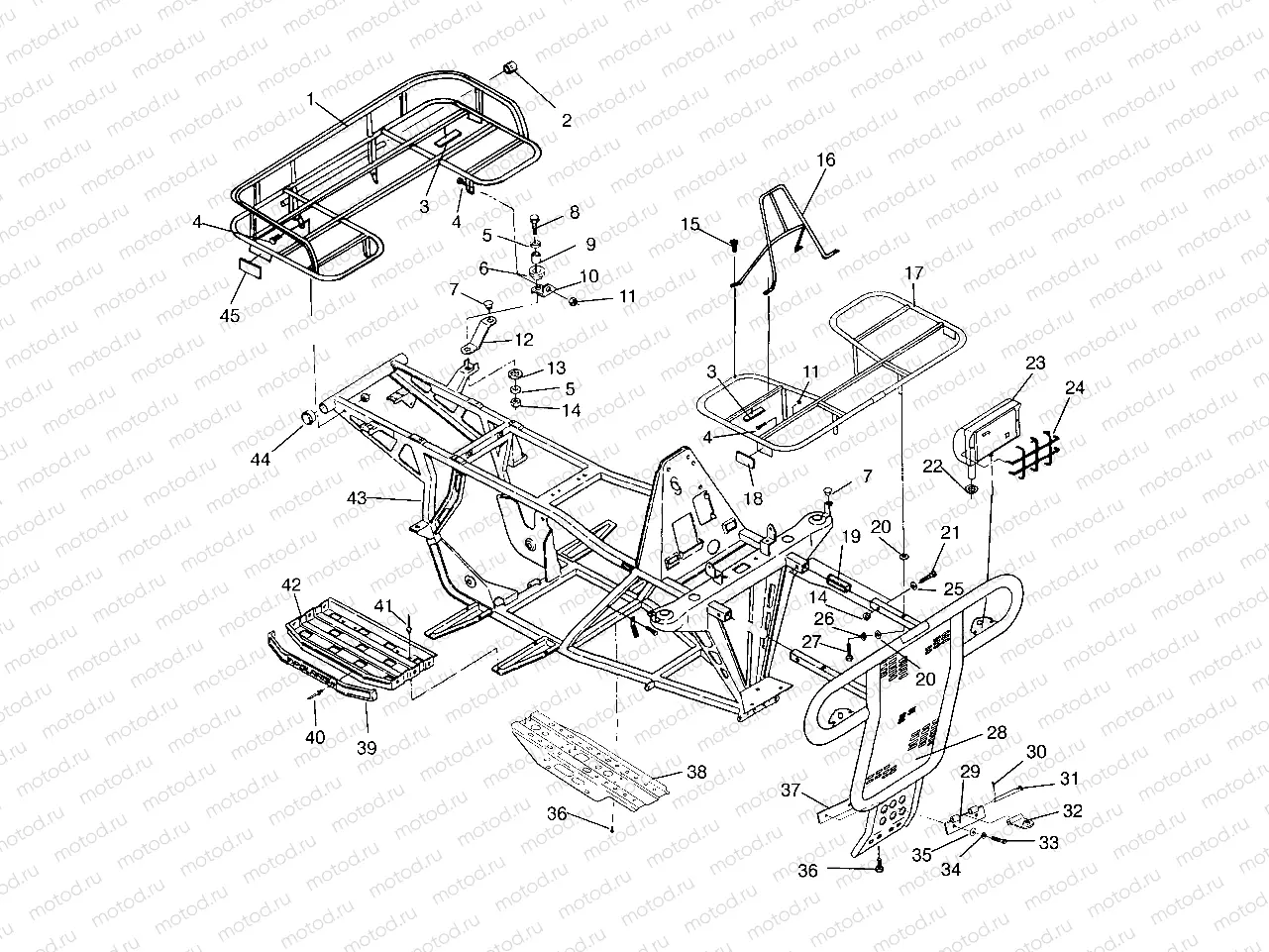 BUMPER/RACK MOUNTING Sportsman 4x4 W958040 (4930403040A007) | BUMPER/RACK MOUNTING Sportsman 4x4 W958040 (4930403040A007)