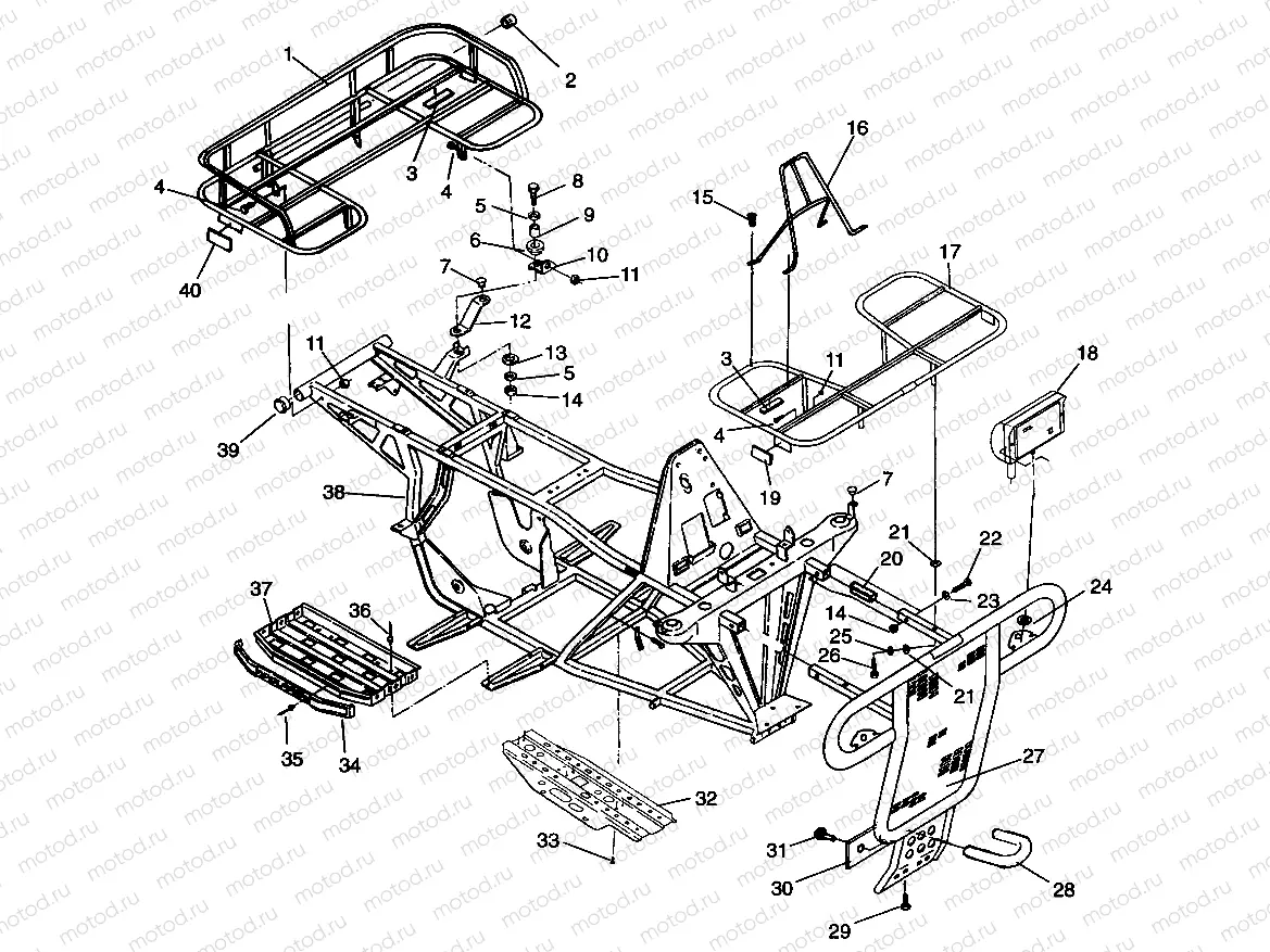 BUMPER/RACK MOUNTING Sportsman 4x4 W968040 (4935943594A007) | BUMPER/RACK MOUNTING Sportsman 4x4 W968040 (4935943594A007)