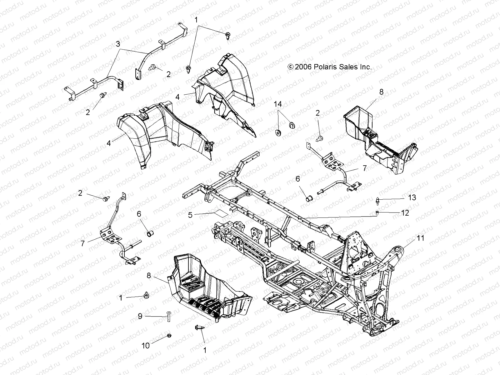 CAB | CAB, REAR and MAIN FRAME - A07TH50EA (49ATVCABRRX2QUAD)