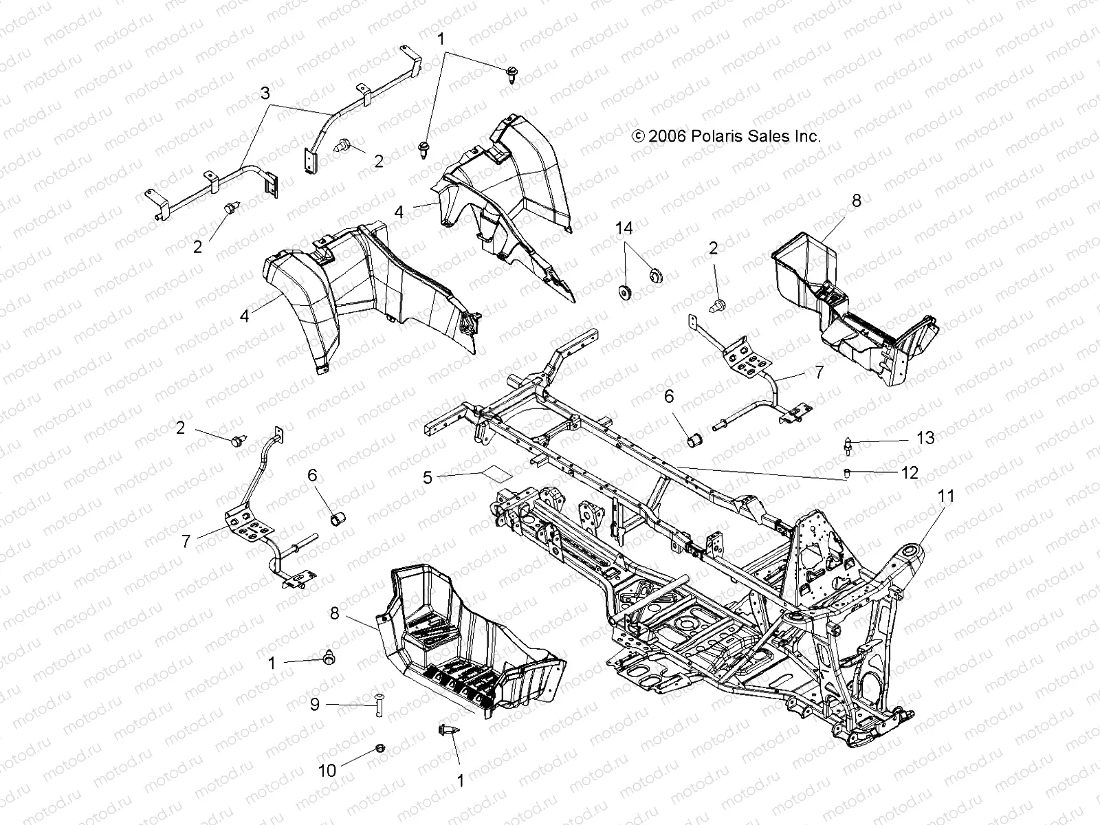 CAB | CAB, REAR and MAIN FRAME - A07TH76AU/TN76AF/AL/AU (49ATVCABRRX2500EFI)